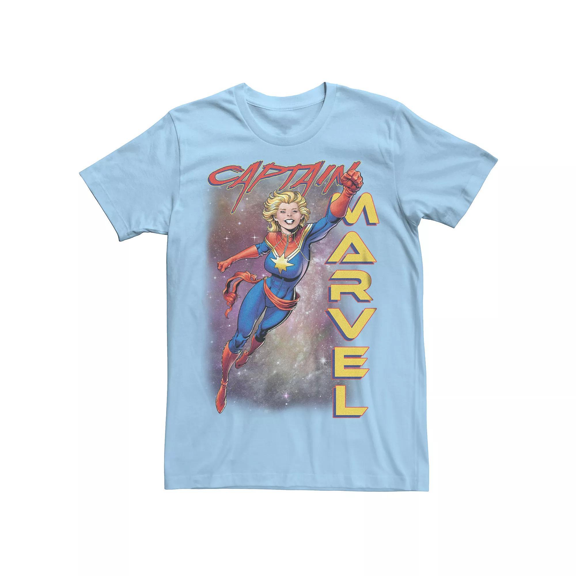 Men's Captain Marvel Space Flight Graphic Tee, Size: XXL, Light Blue Product Image