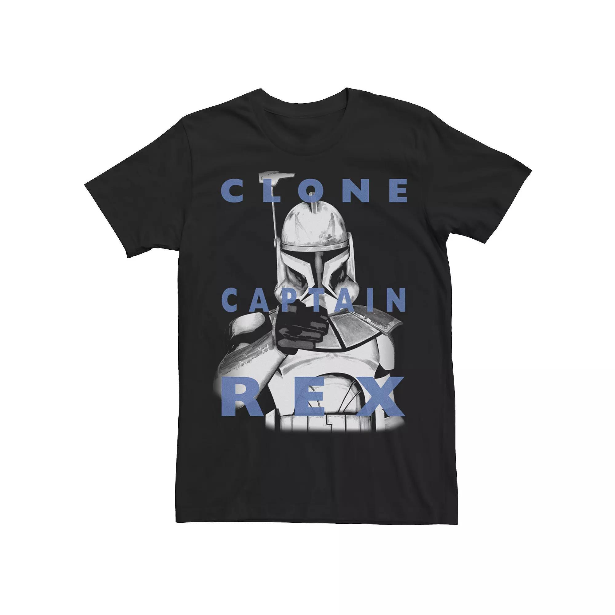 Men's Star Wars: Clone Wars Clone Captain Rex Text Overlay Tee, Size: Medium, Black Product Image