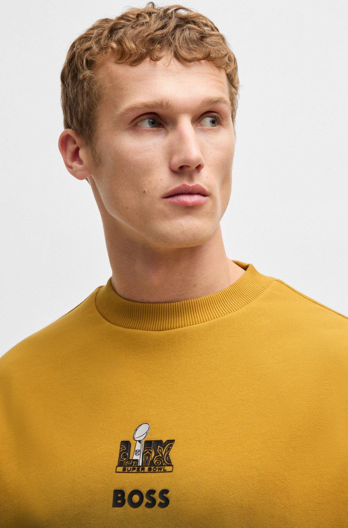 BOSS x NFL cotton sweatshirt with gold-tone embroidery Product Image