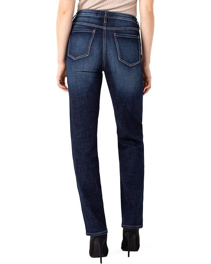 Petite Kennedy Straight Mid-Rise Silky Soft Dual FX Denim Product Image