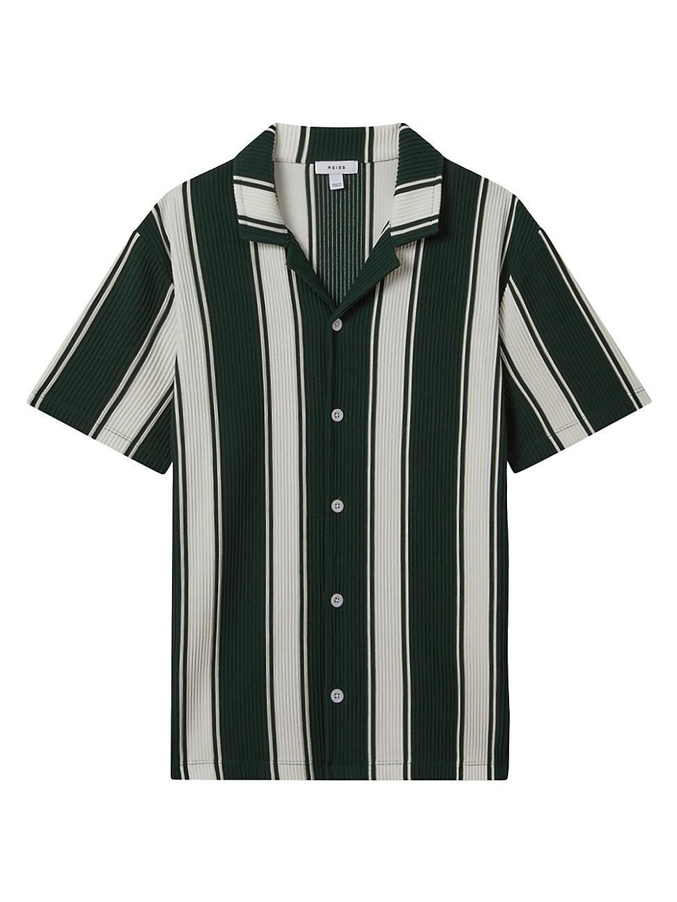 Mens Alton Striped Pliss Camp Shirt Product Image