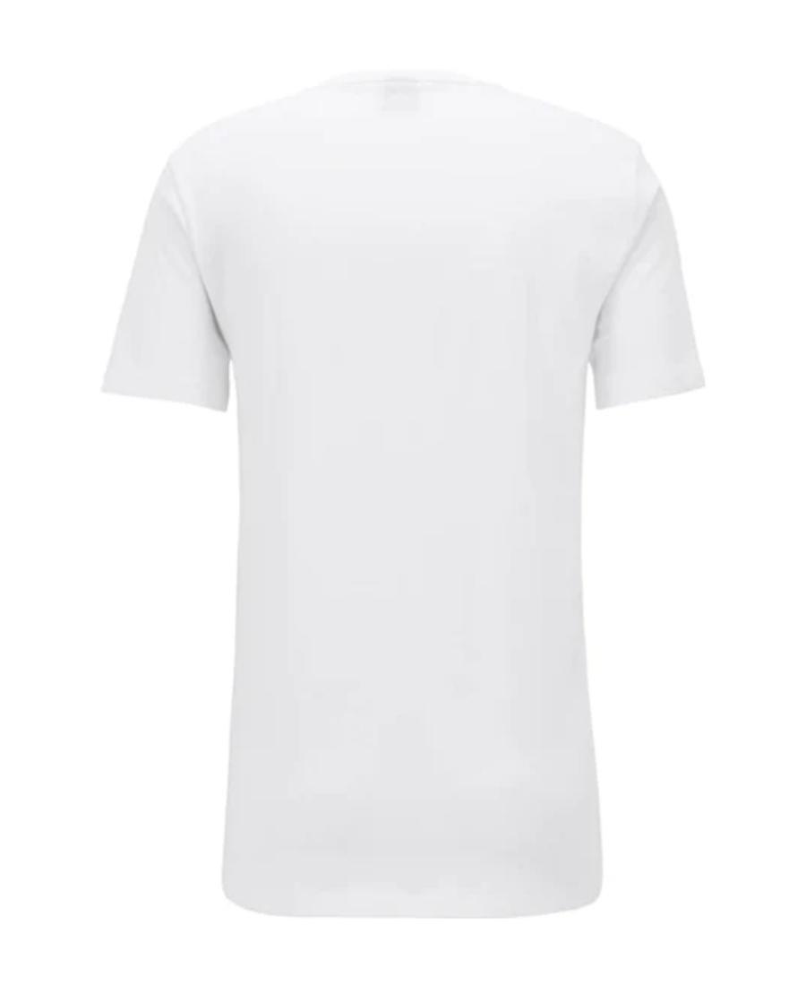 HUGO BOSS Logo Round Collar Short Sleeves In White Product Image