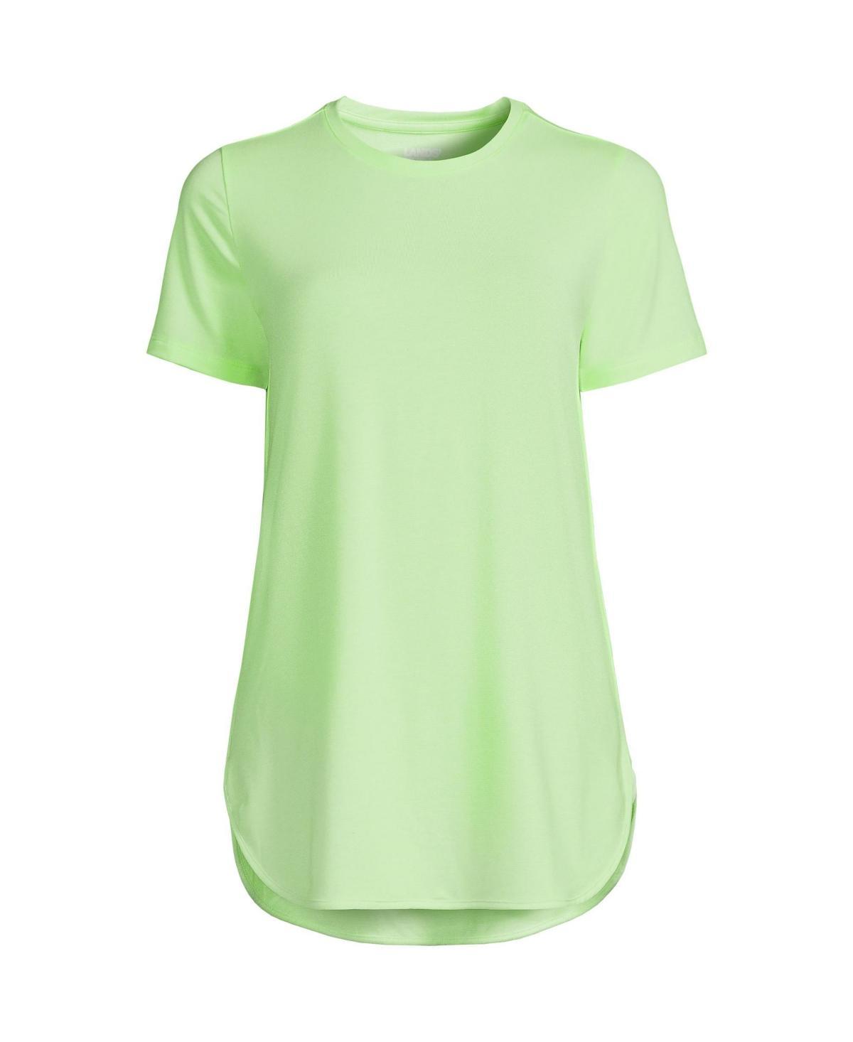 Women's Lands' End Moisture-Wicking UPF 50 Tunic, Size: XS, Black Pinstripe Product Image