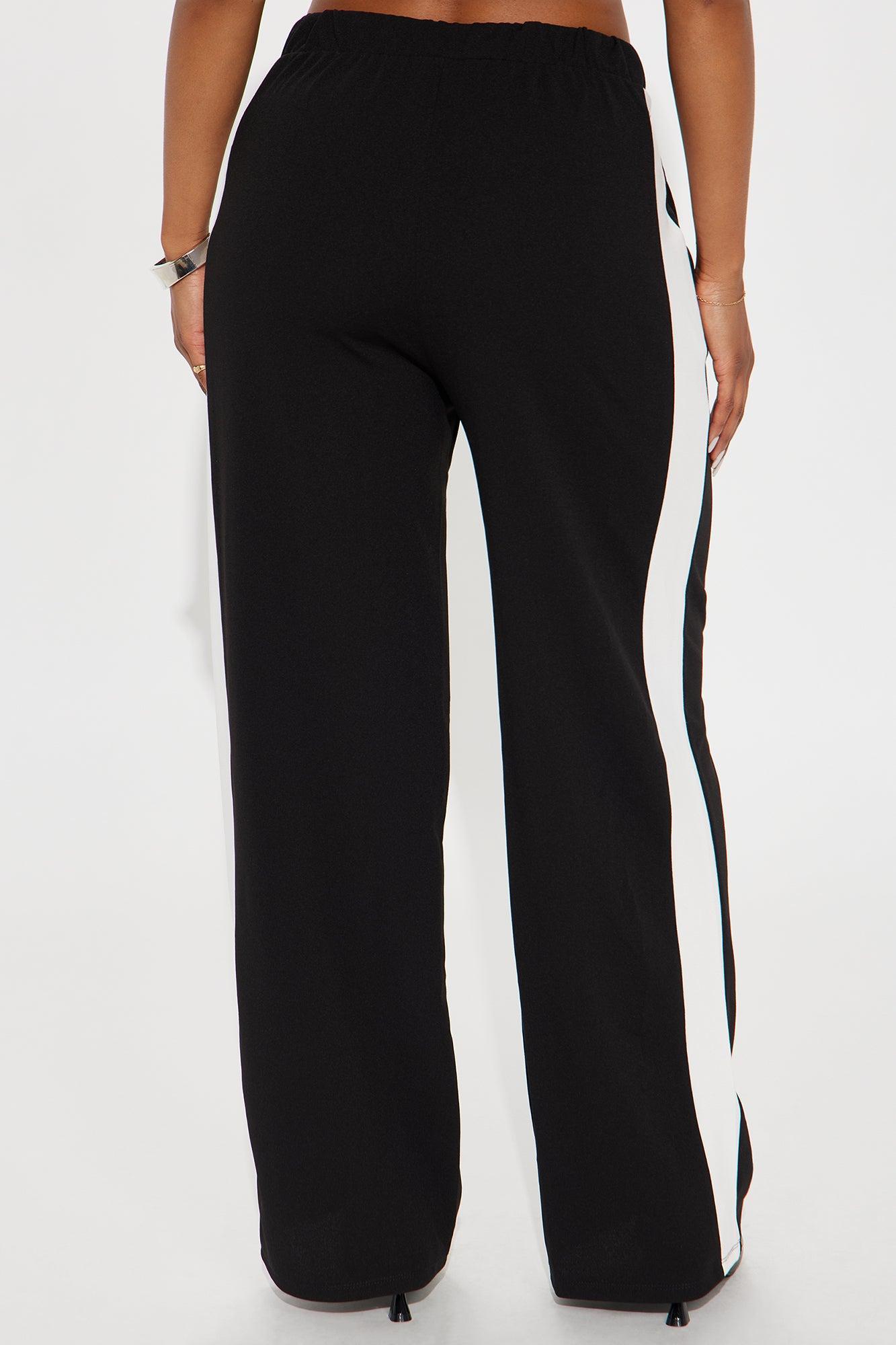 Jaylene Striped Trouser Pant - Black Product Image
