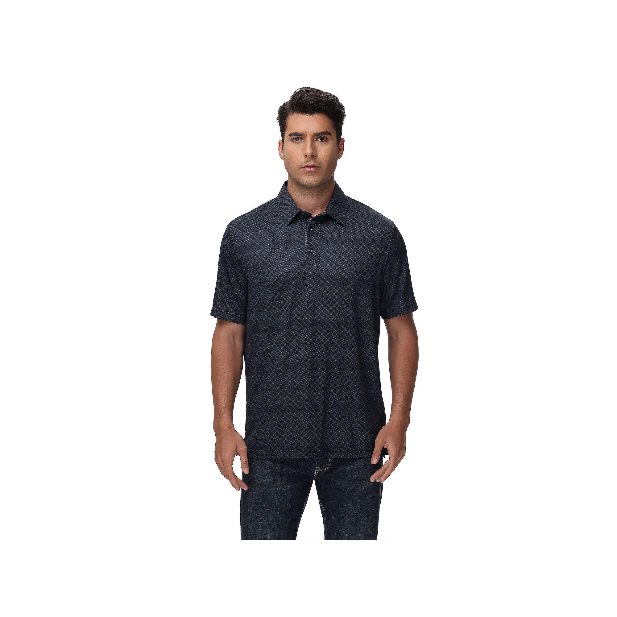 Men's Thomas Sterling Short Sleeve Polo Shirt, Size: Large, White Grey Product Image