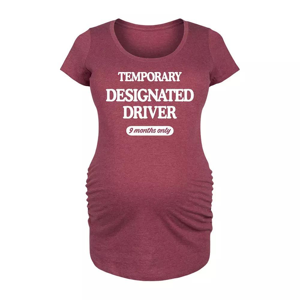 Maternity Temporary Designated Driver Graphic Tee, Womens Grey Dark Red Product Image