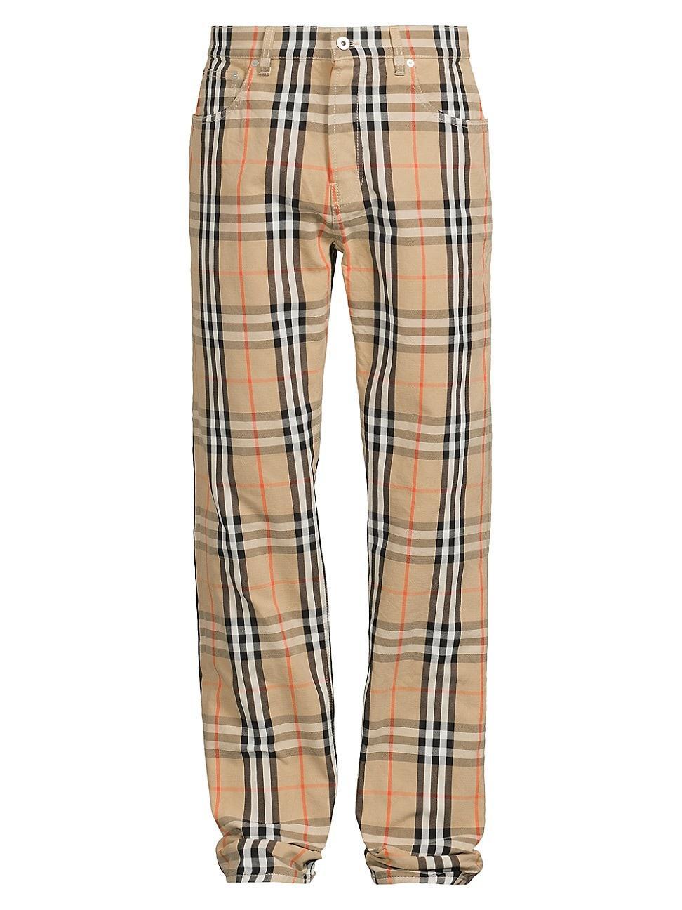 Mens Check Straight-Leg Jeans Product Image