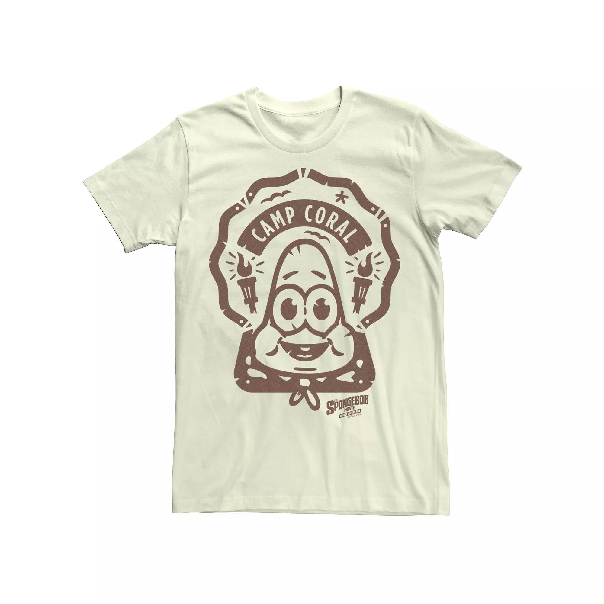 Mens SpongeBob Sponge On The Run Camp Coral Patrick Badge Tee Product Image