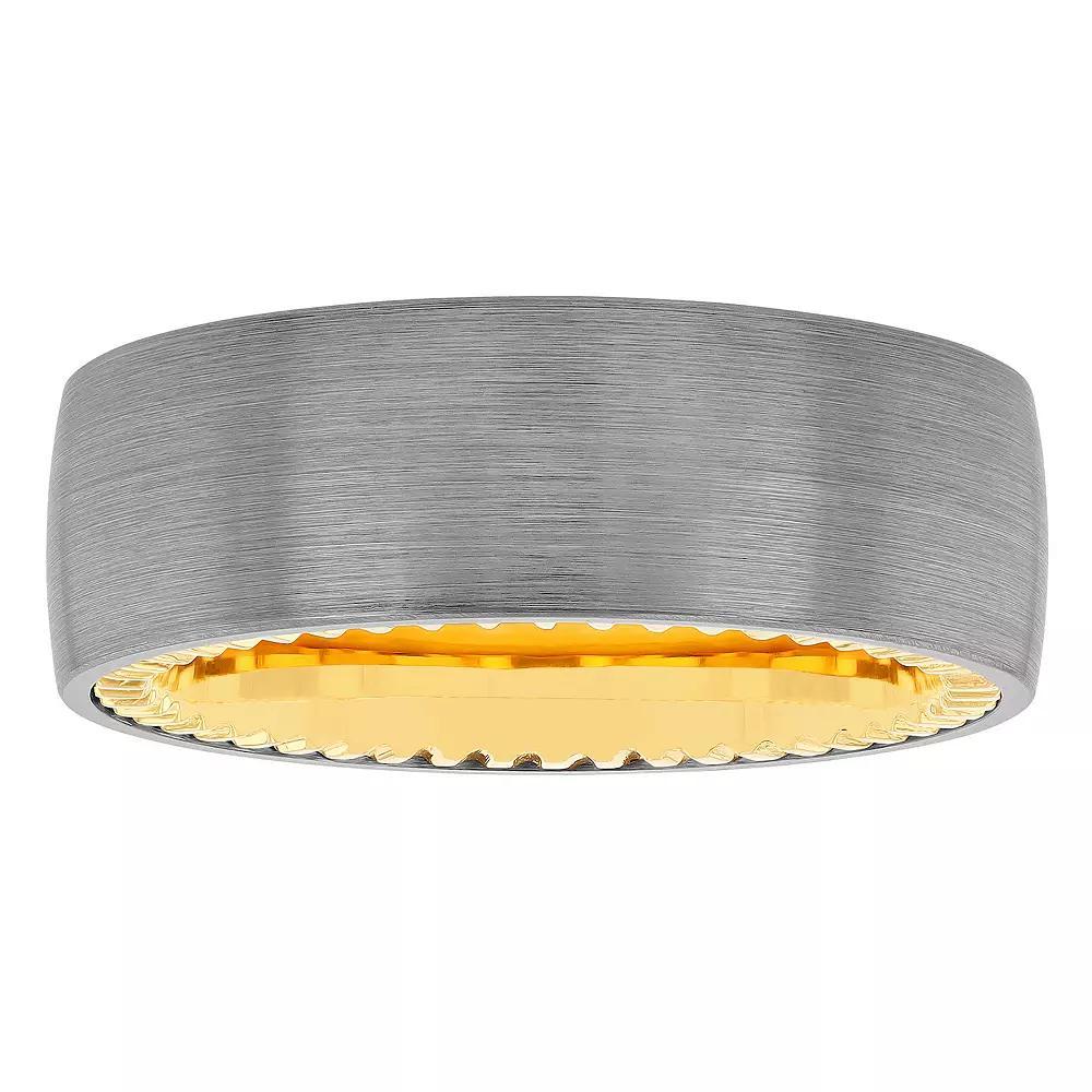 Men's Jewelry Nation Gray Tantalum Gold Tone Fashion Wedding Band, Size: 13.50, Two Tone Product Image