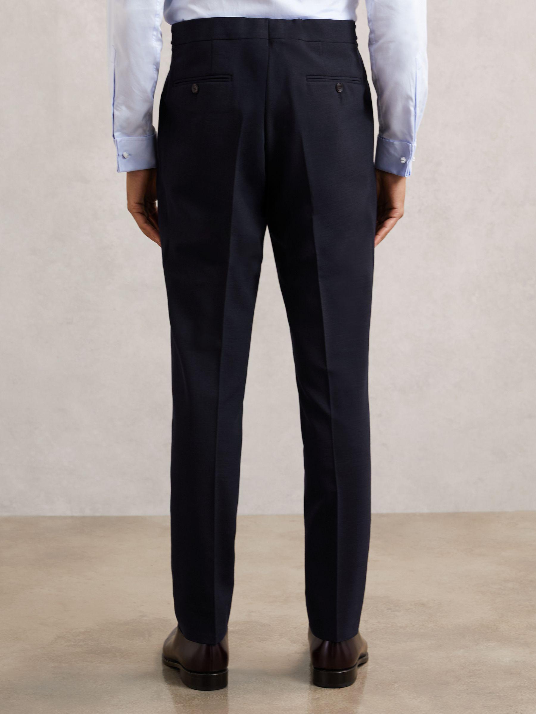 Slim-Fit Textured Suit Trousers With Wool in Navy Product Image