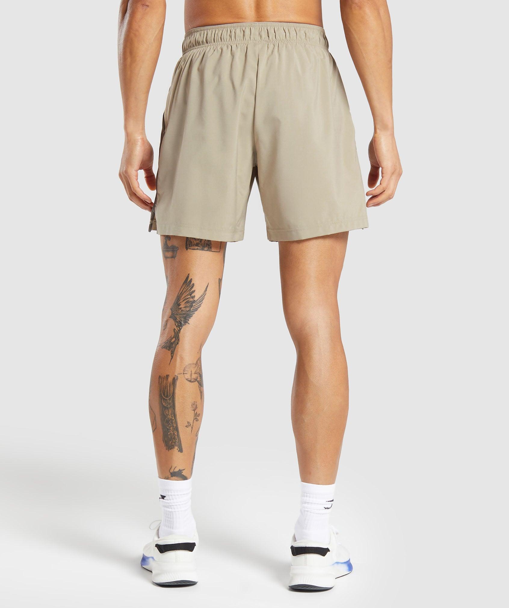 Gymshark Sport  7" Shorts - Sand Brown/Camo Brown Male Product Image