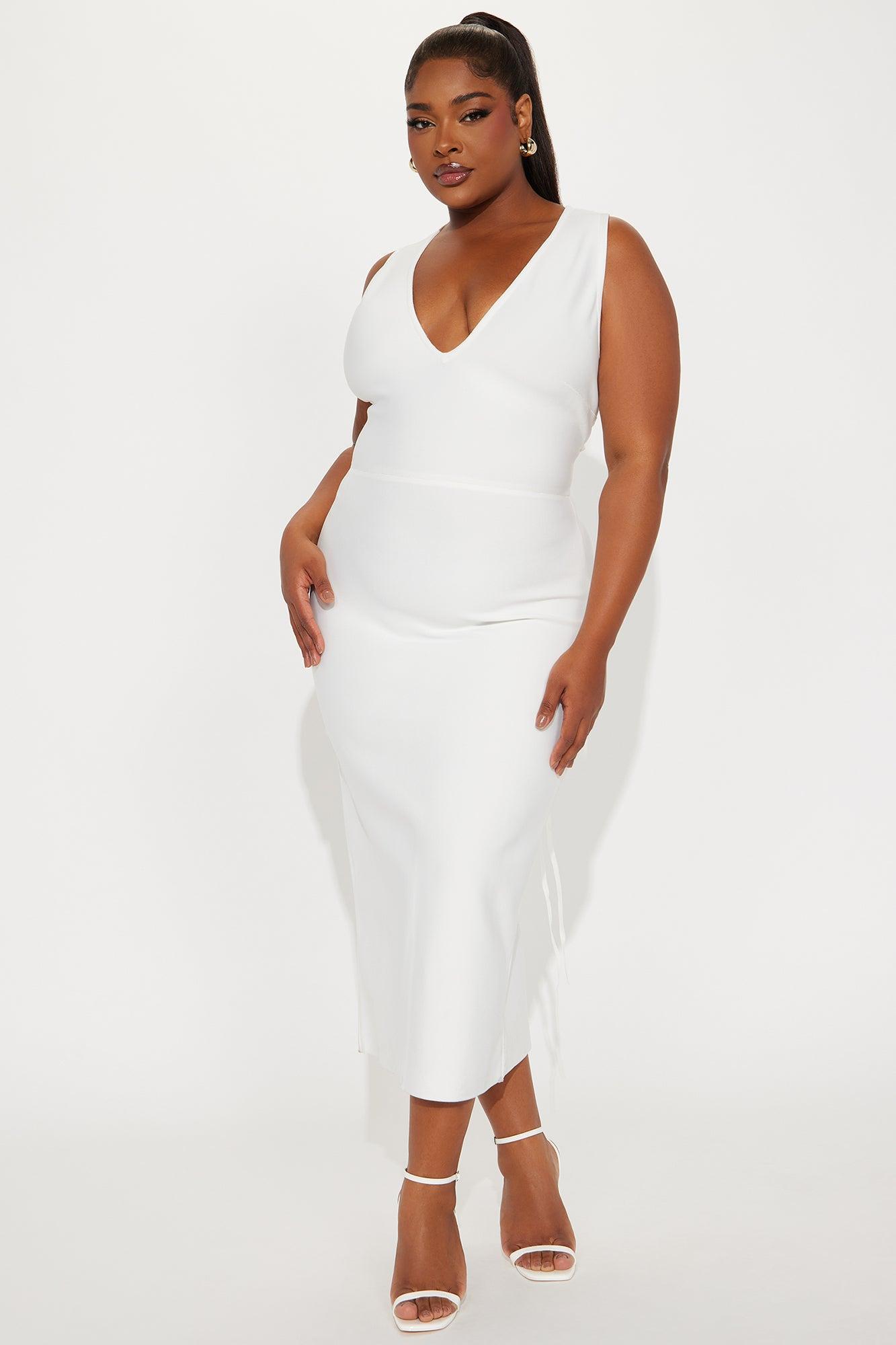 Bold Presence Bandage Midi Dress - White Product Image