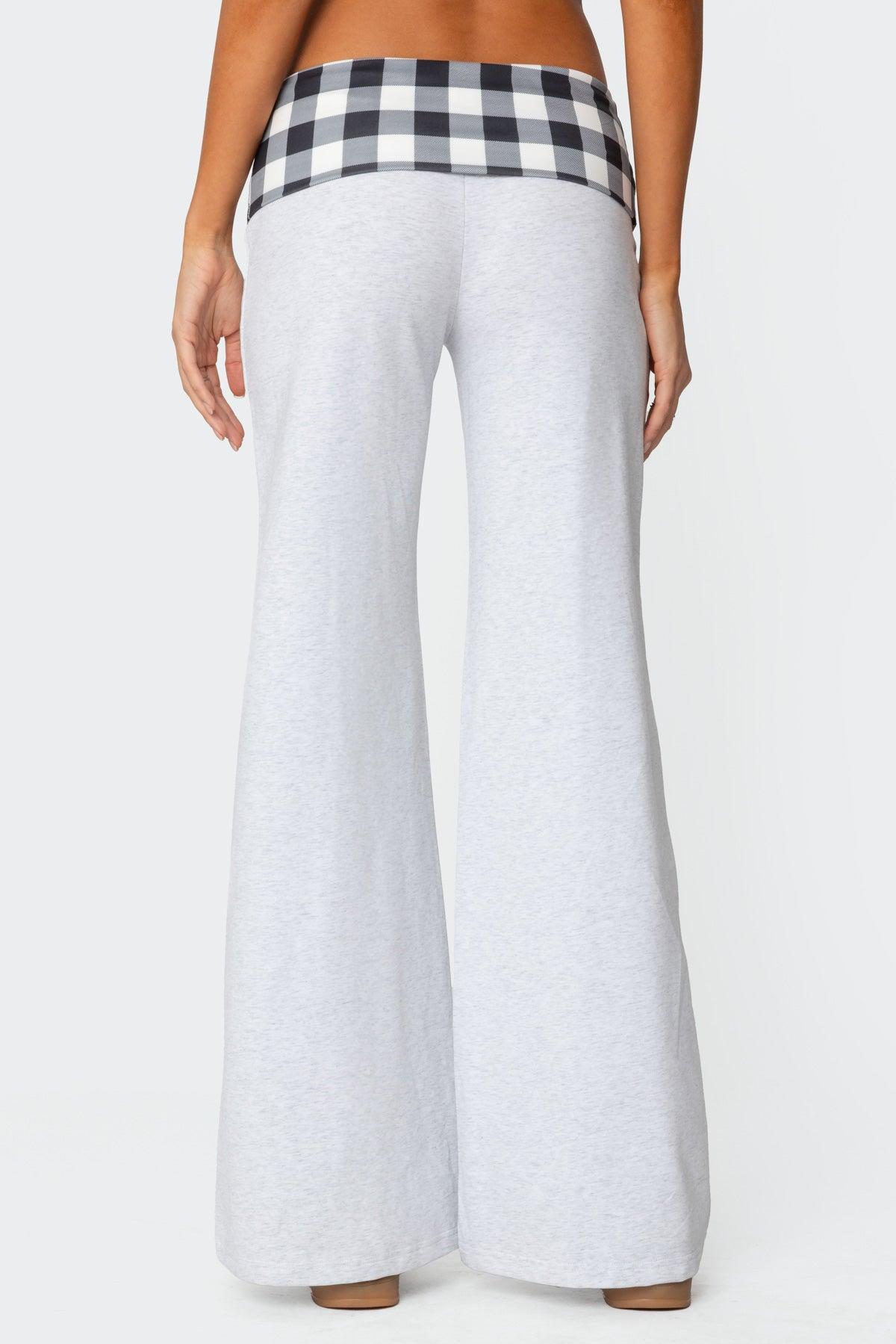 Beth Gingham Fold Over Pants Product Image