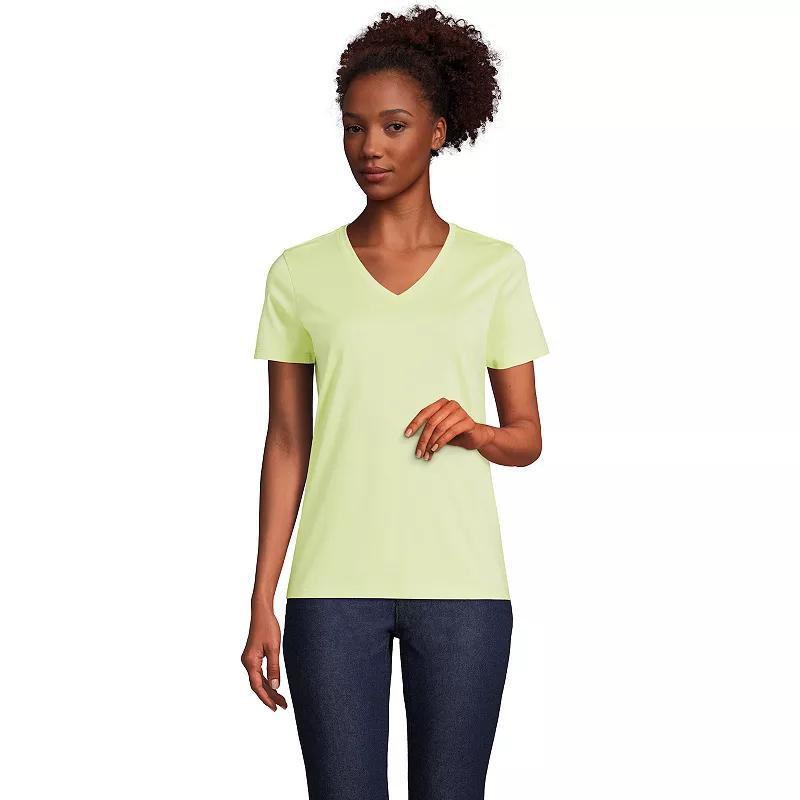 Womens Lands End Relaxed-Fit Supima Cotton V-Neck Tee Product Image