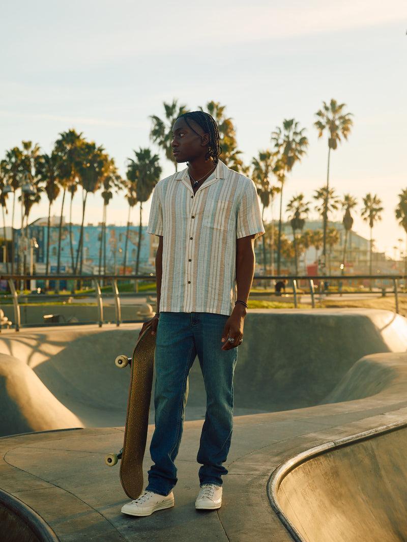 Short-Sleeve Breeze Camp Shirt - Golden Beach Stripe Product Image