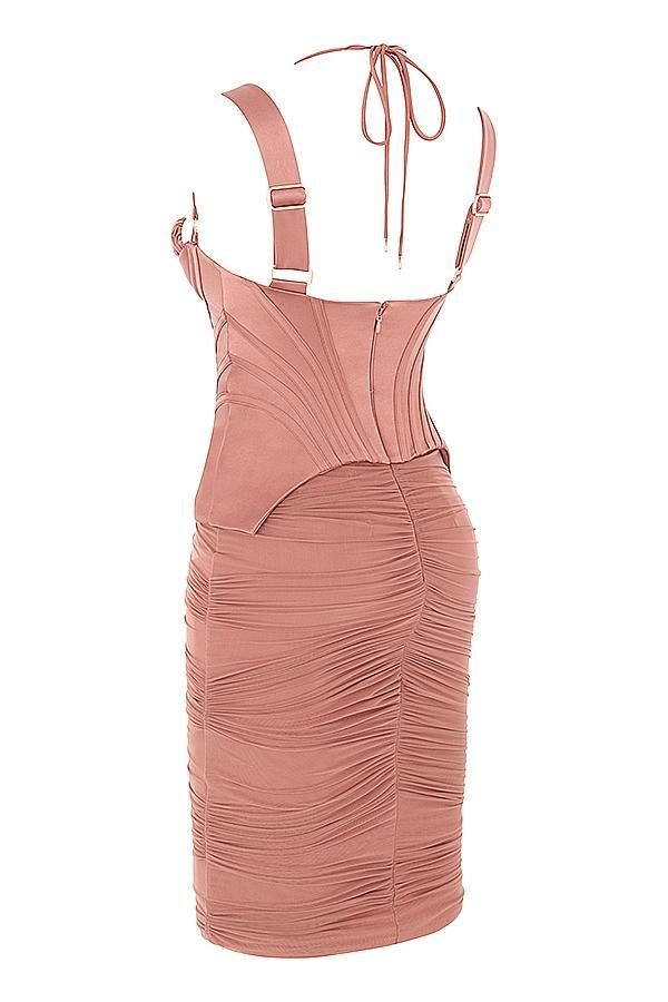 Talya  antique rose corset midi dress - sale Product Image