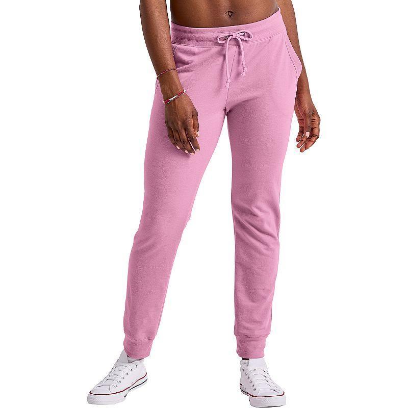 Womens Hanes French-Terry Joggers Navy Pe Grey Product Image