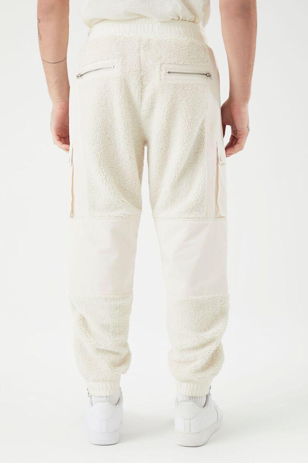 Faux Shearling Mixed Media Joggers | Forever 21 Product Image