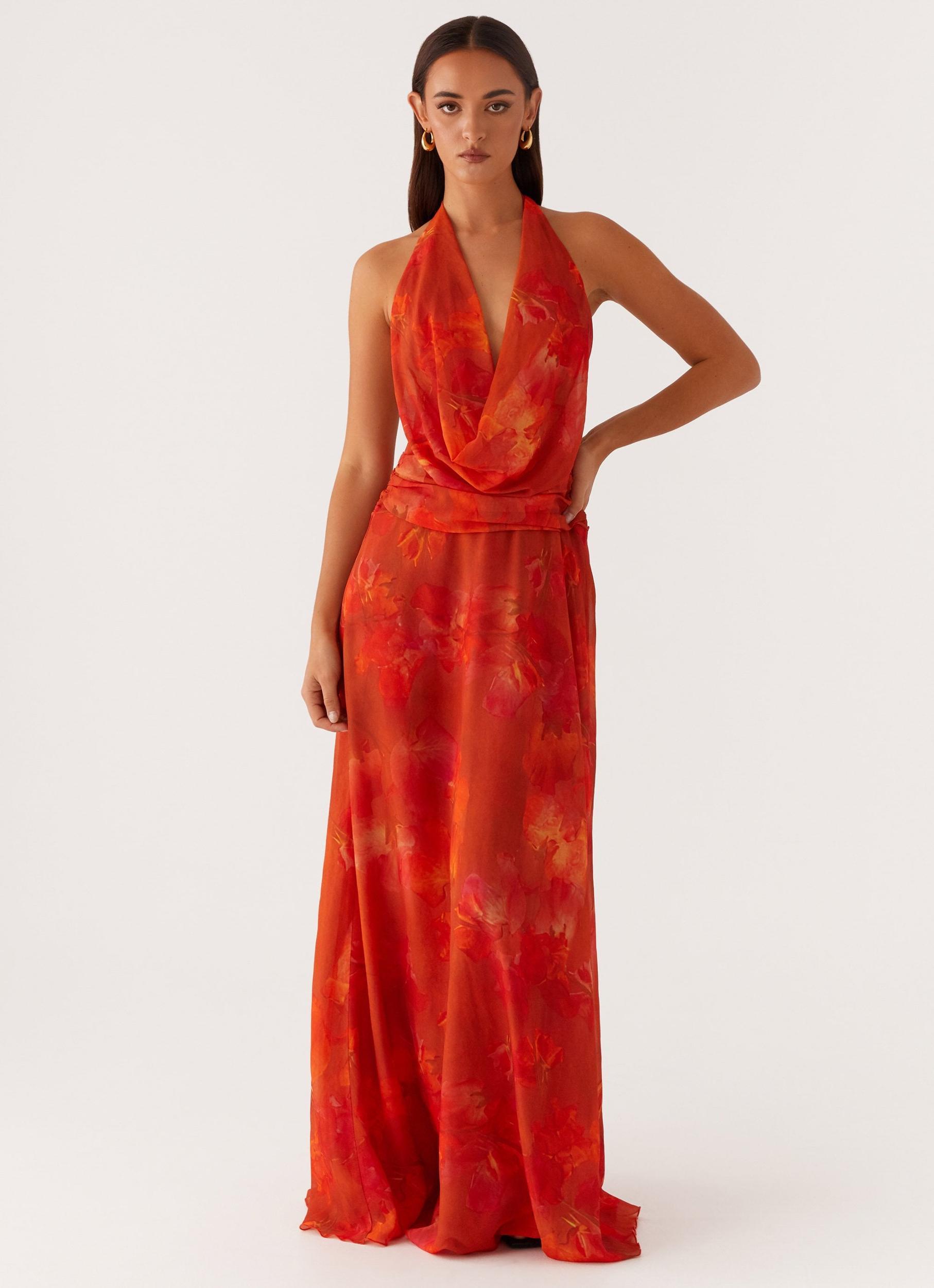Elysia Chiffon Maxi Dress - Amber Product Image
