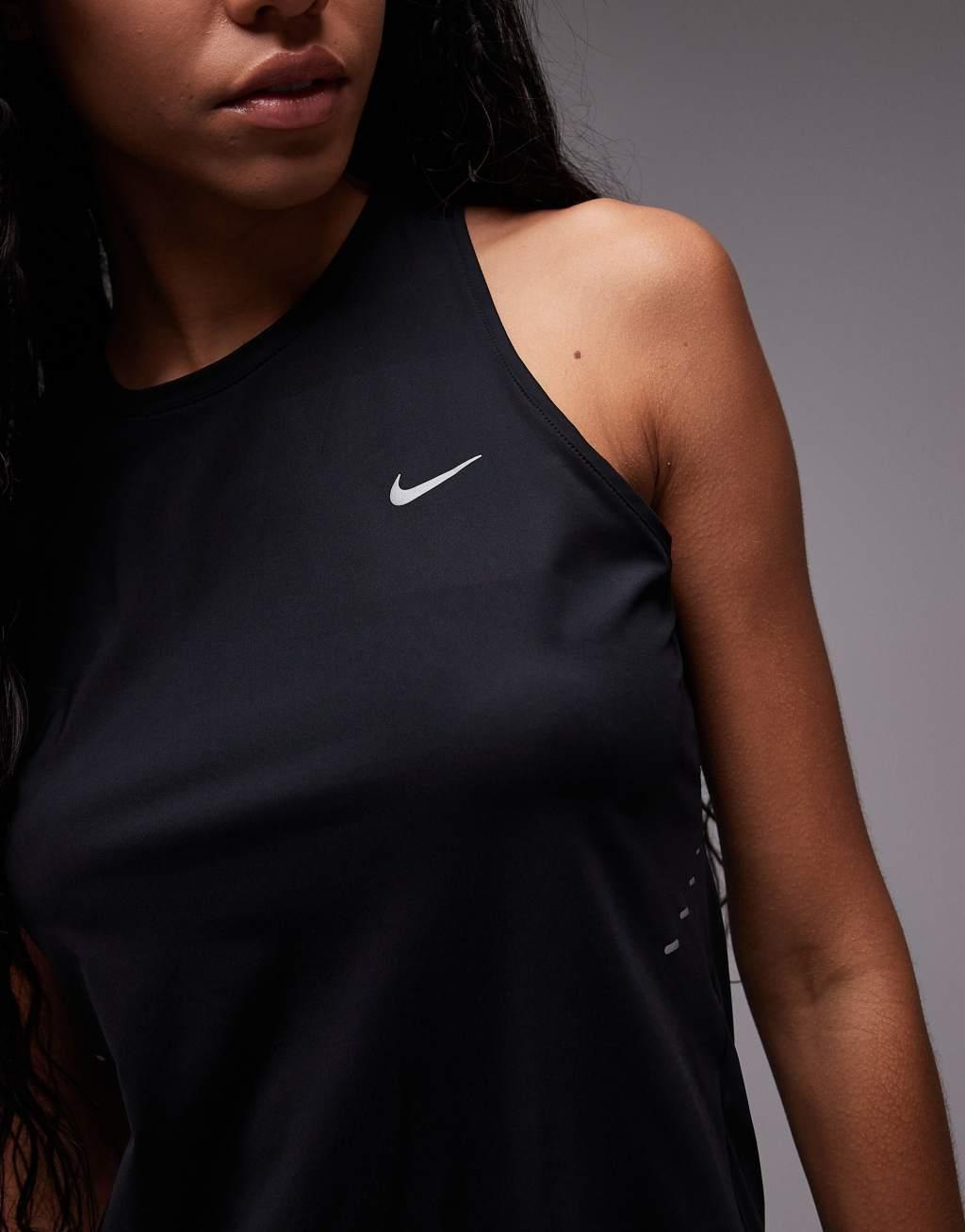 Nike Running Swift tank top in black Product Image