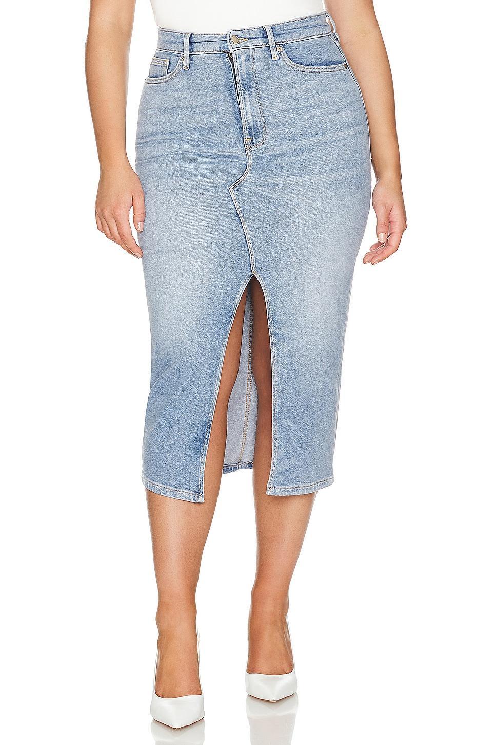 Slit Front Midi Skirt Good American Product Image