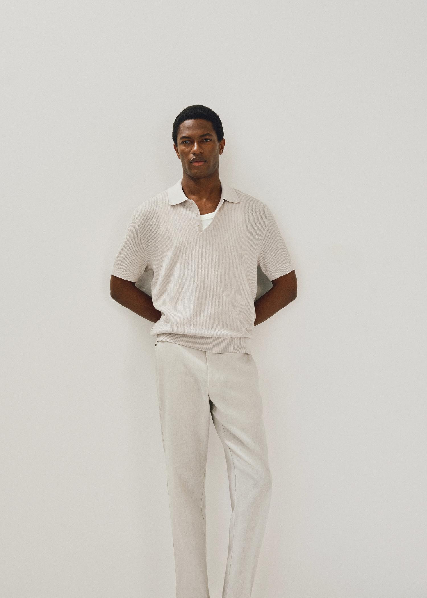 Slim-fit 100% linen pants - Men | MANGO USA Product Image