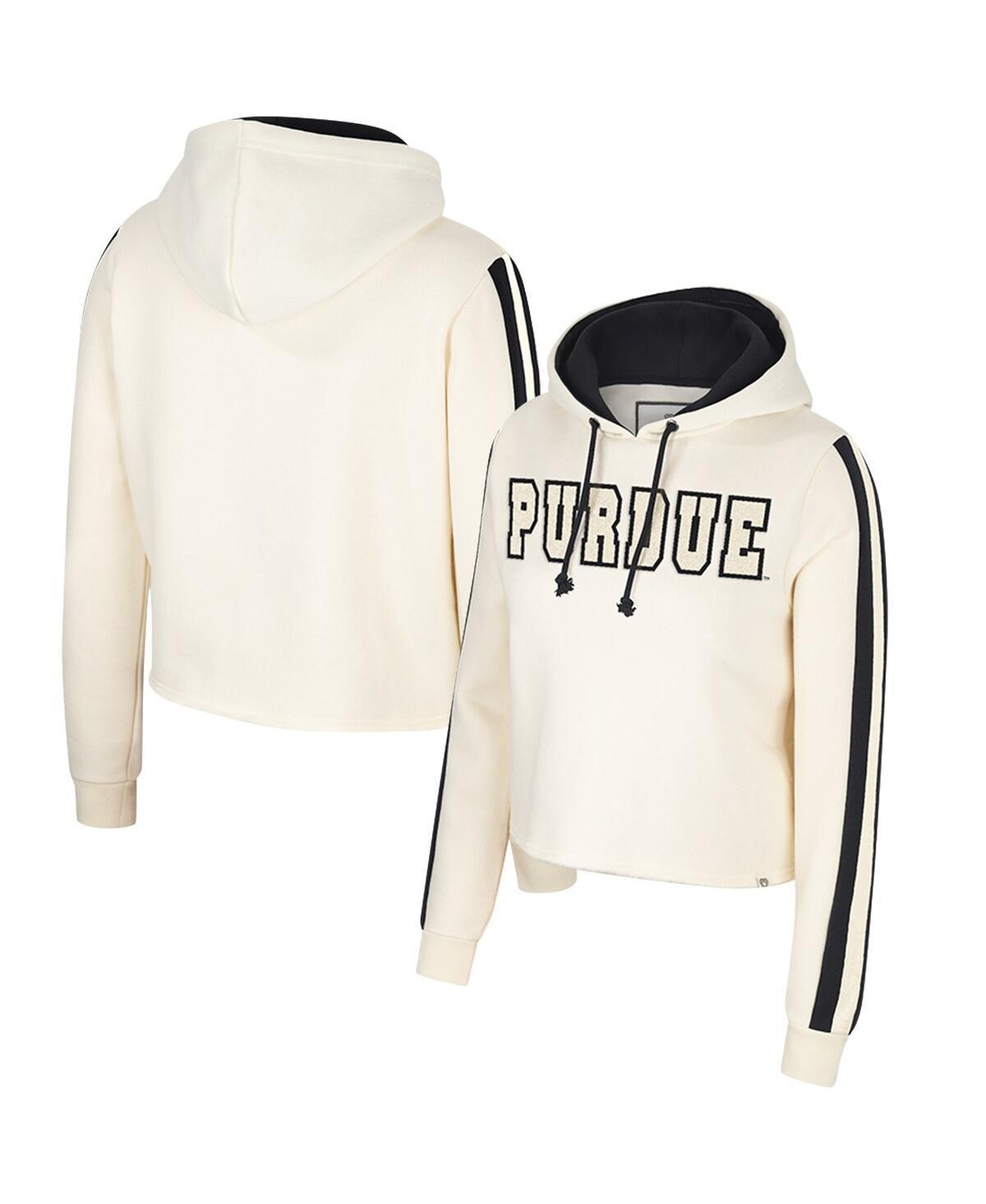 Women's Colosseum Cream Purdue Boilermakers Perfect Date Cropped Pullover Hoodie, Size: XXL, Beige Product Image