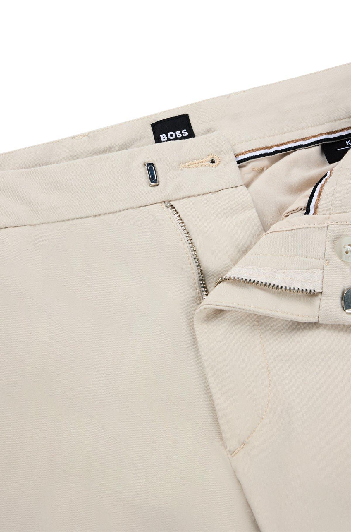 BOSS - Slim-fit trousers in stretch cotton - White Product Image