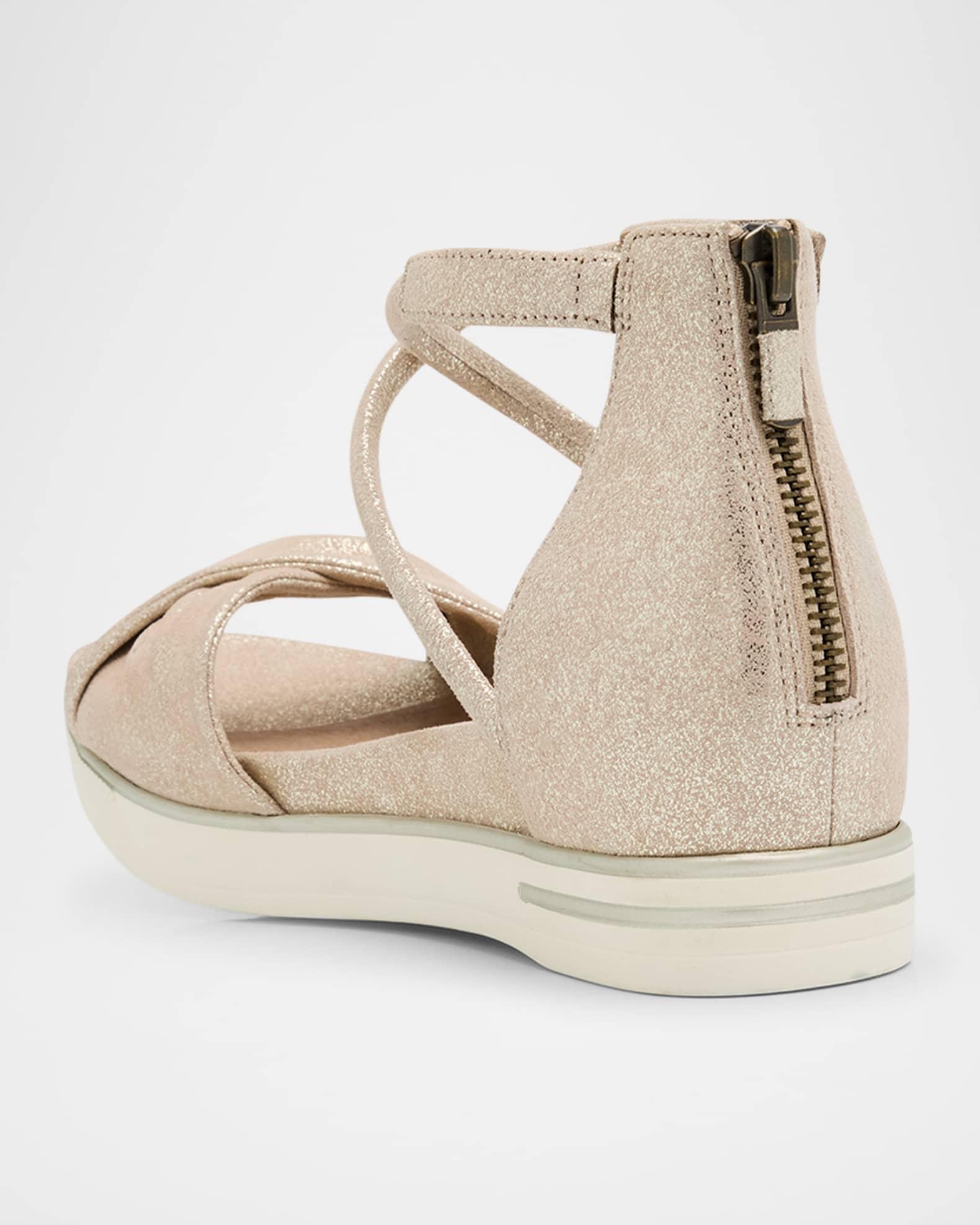 Suvi Metallic Crisscross Grip Wedge Sandals Product Image