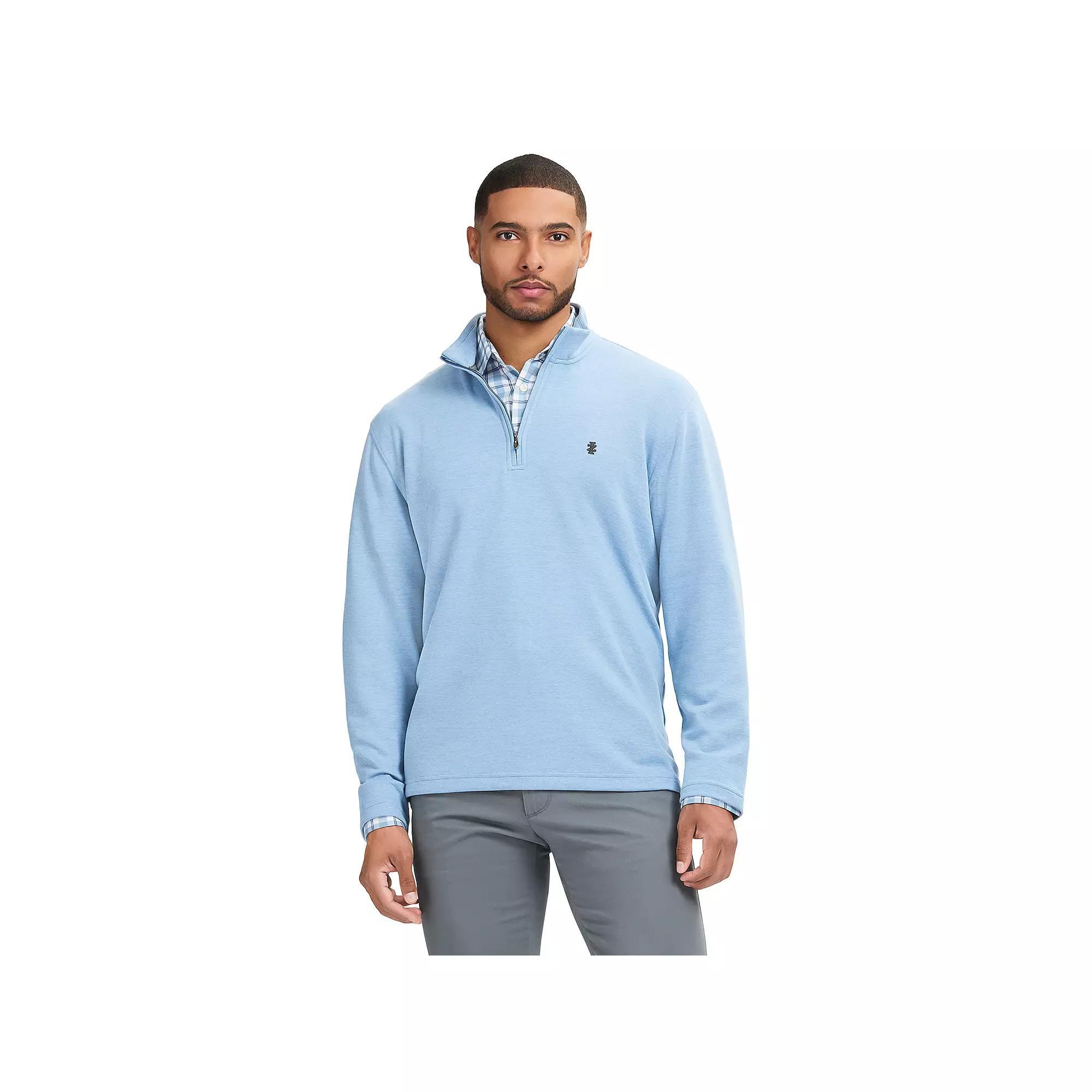 Men's IZOD 1/4-Zip Long Sleeve Sweatshirt, Size: Large, Camel Grey Product Image