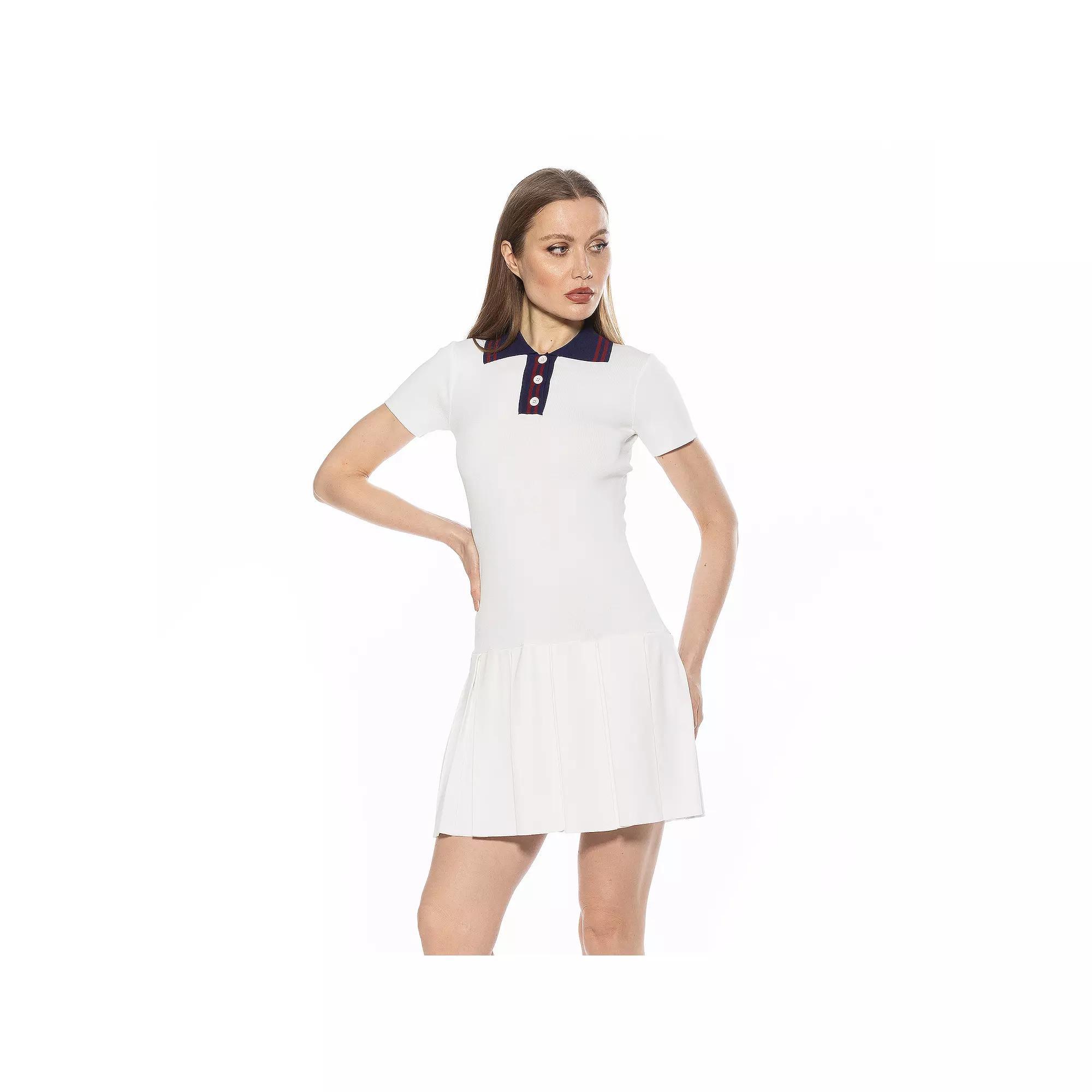 Women's ALEXIA ADMOR Rory Short Sleeve Fit & Flare Dress, Size: Small, Ivory Product Image