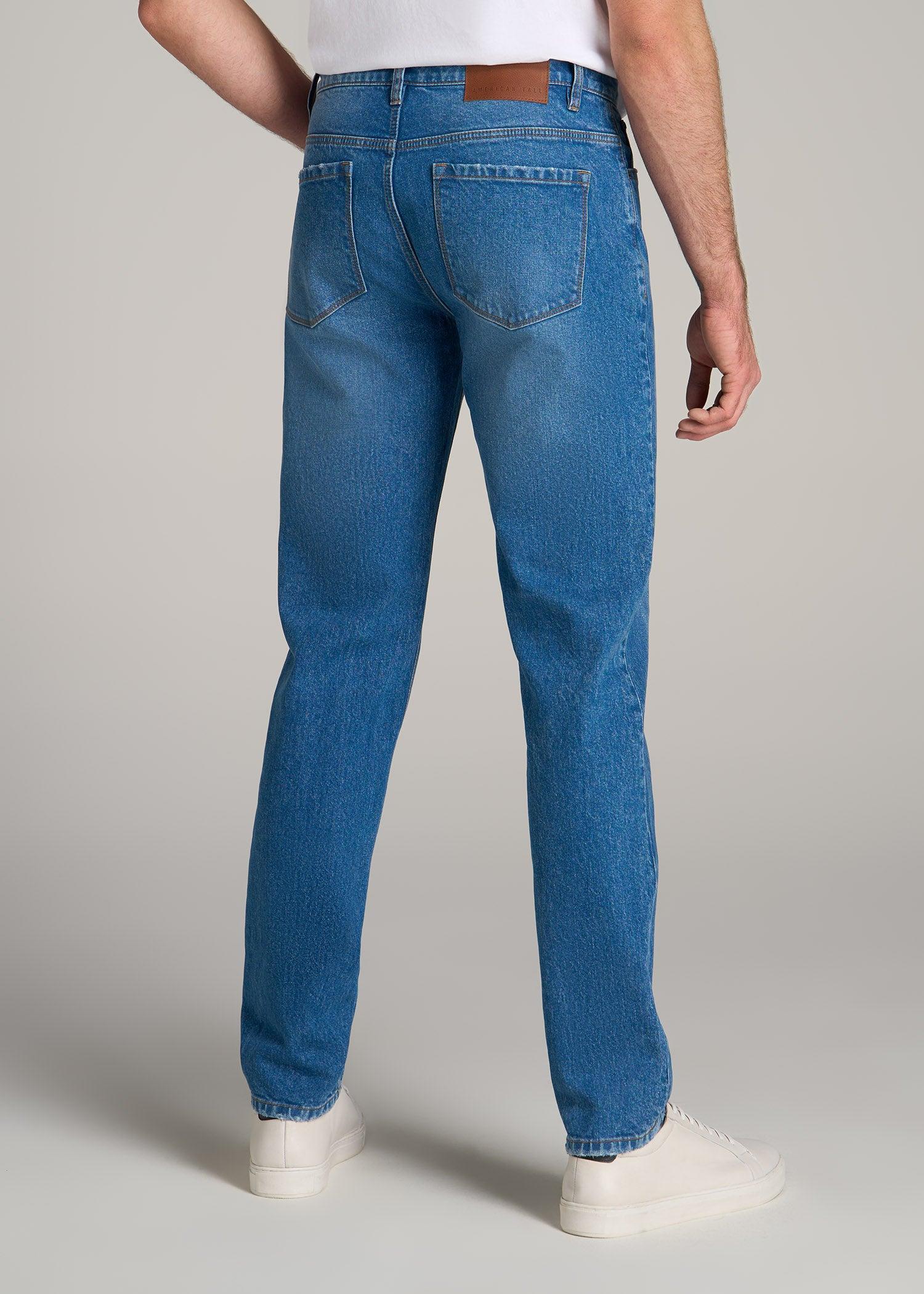 Milo RELAXED TAPERED FIT Jeans for Tall Men in Classic Mid Blue Product Image