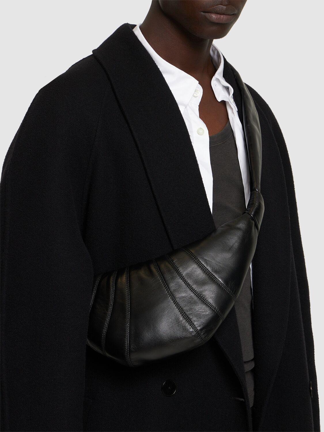 LEMAIRE Small Croissant Nappa Crossbody Bag In Black Product Image