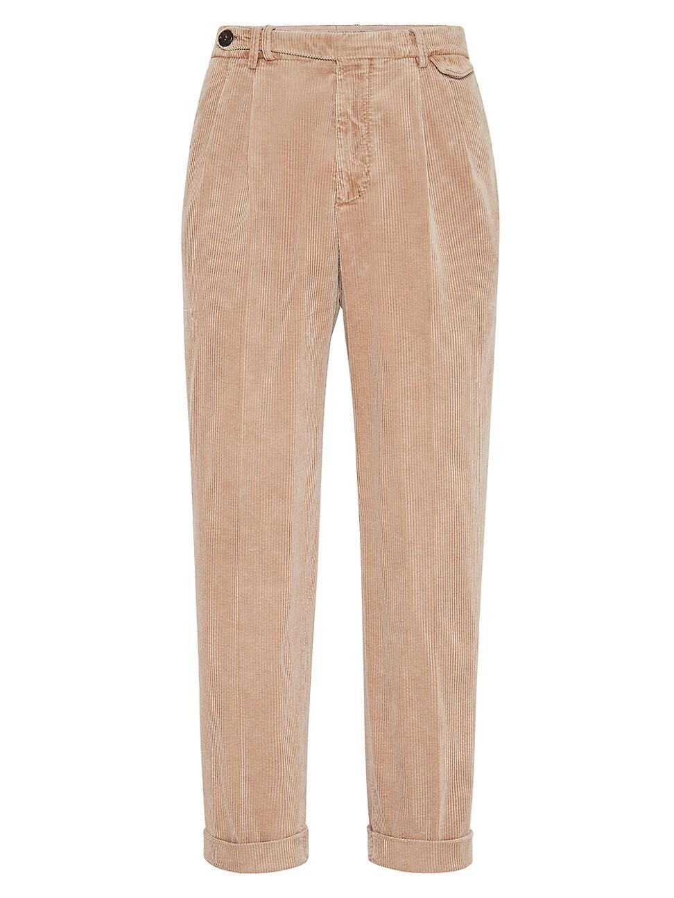Mens Garment Dyed Leisure Fit Trousers in Cotton Corduroy Product Image