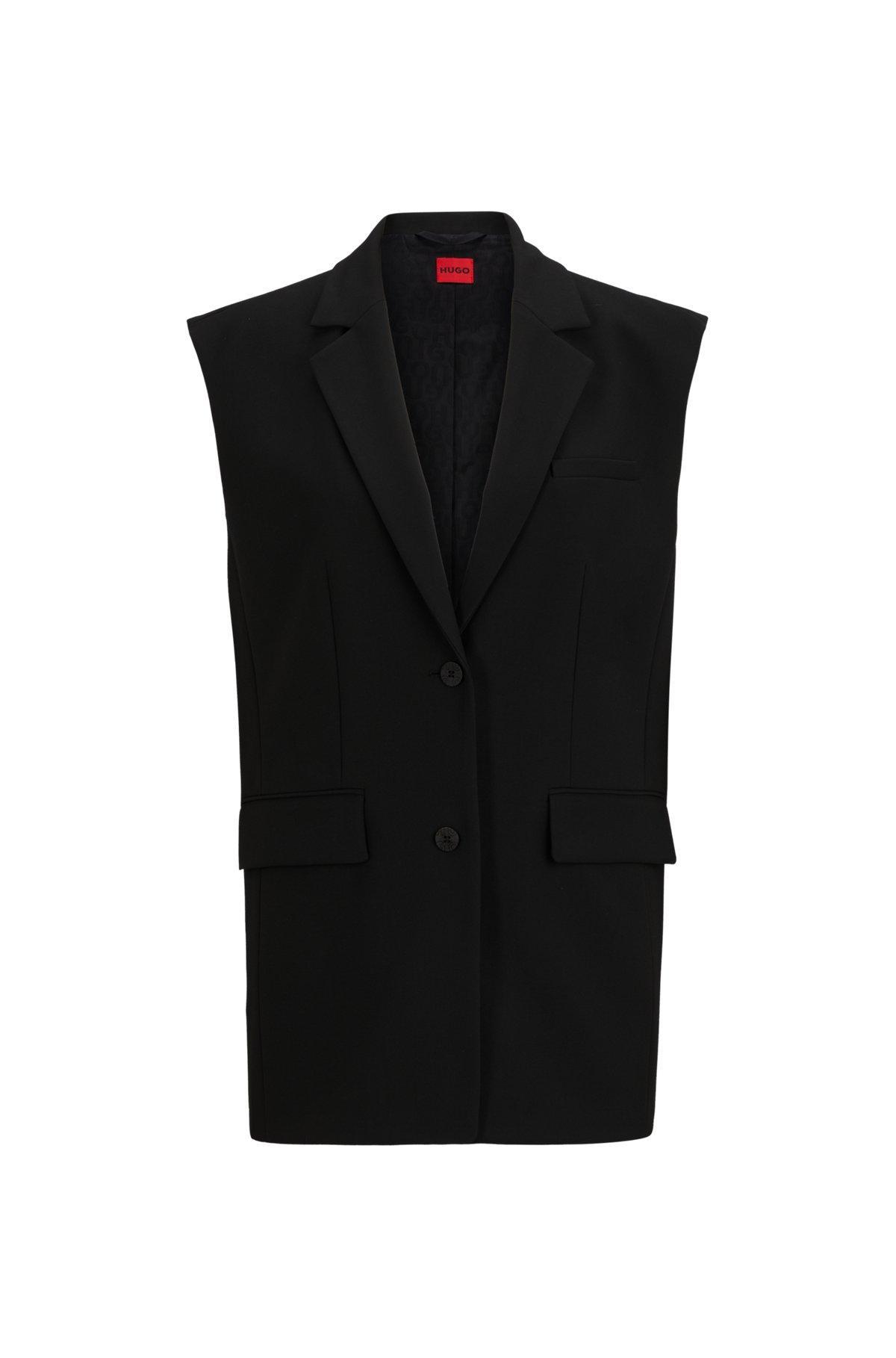 Regular-fit long-length waistcoat with logo lining Product Image