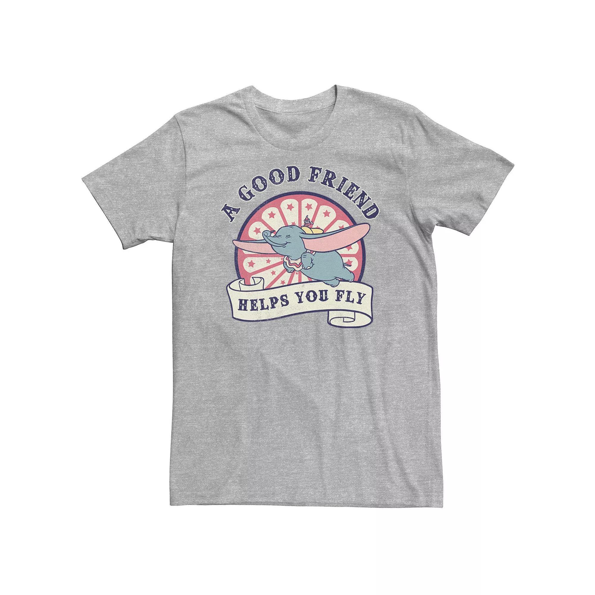Big & Tall Disney Dumbo A Good Friend Helps You Fly Logo Poster Tee, Men's, Size: Large Tall, Athletic Grey Product Image