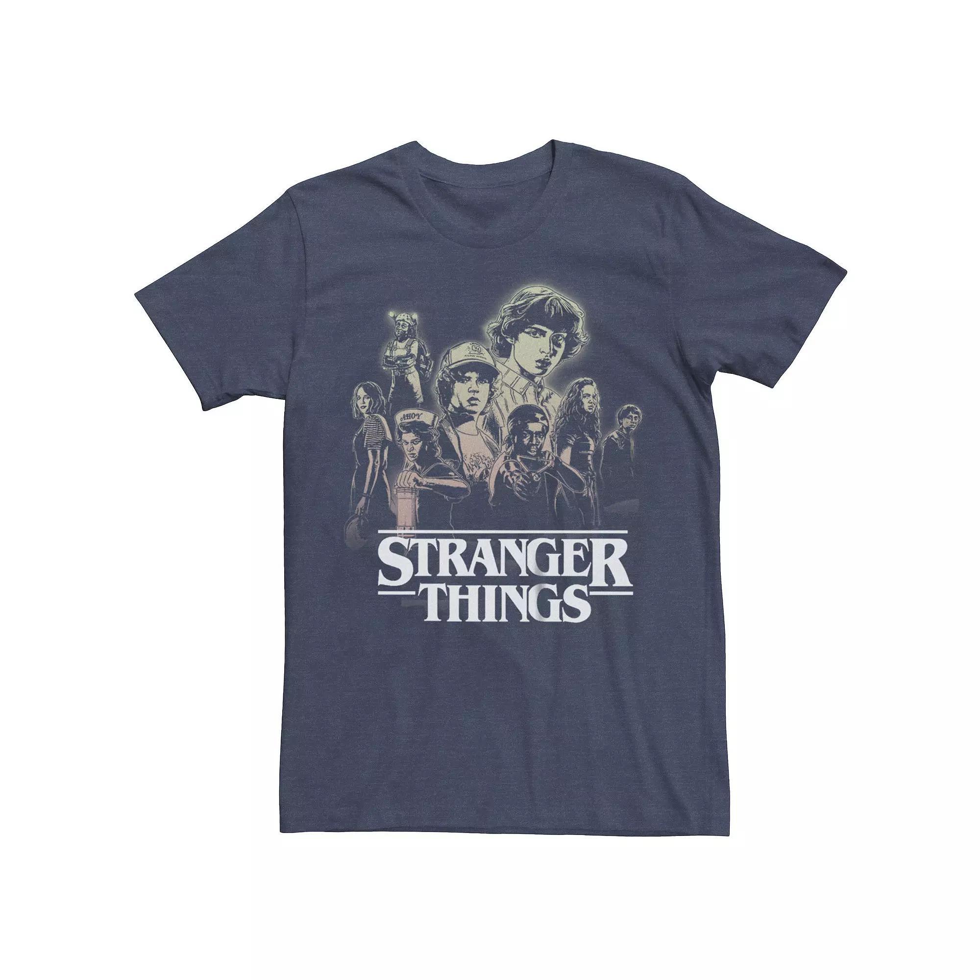 Men's Stranger Things Gradient Poster Graphic Tee, Size: Small, Navy Grey Product Image