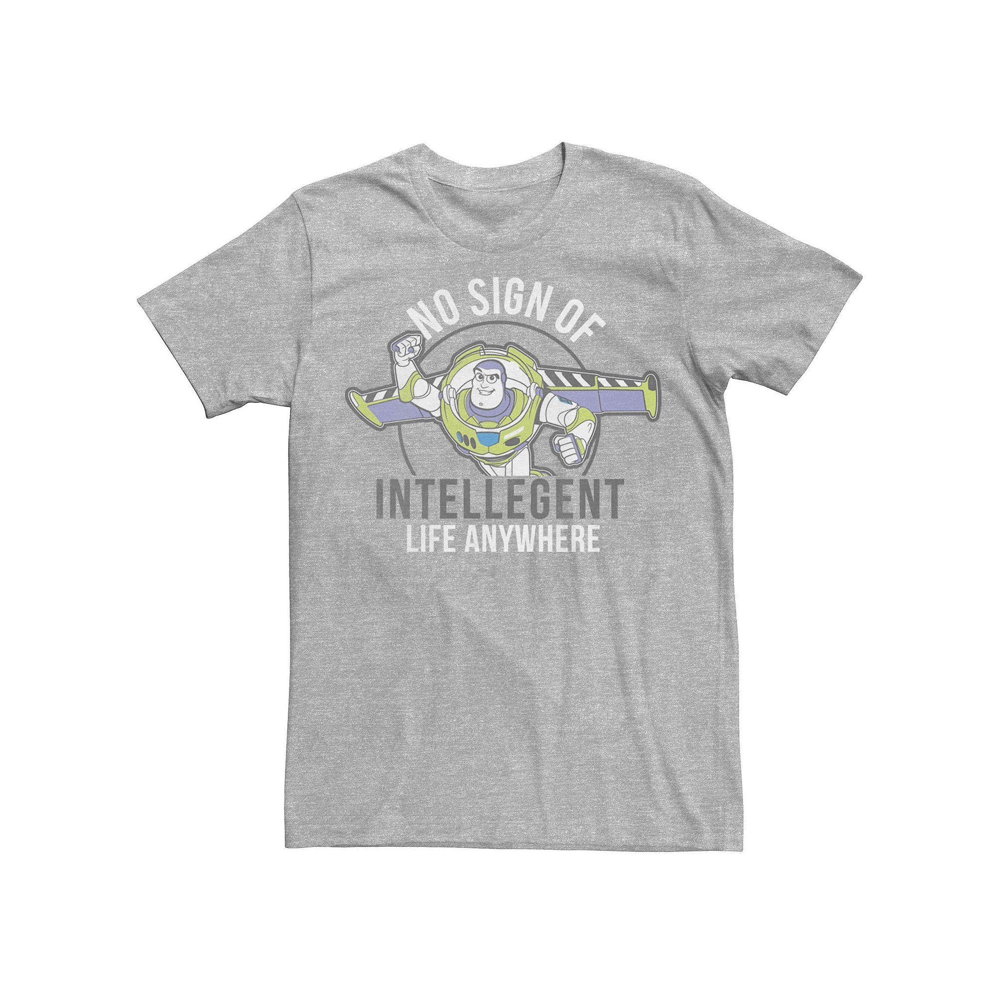 Men's Disney Pixar Toy Story Buzz No Sign Of Intelligent Life Tee, Size: Small, Athletic Grey Product Image