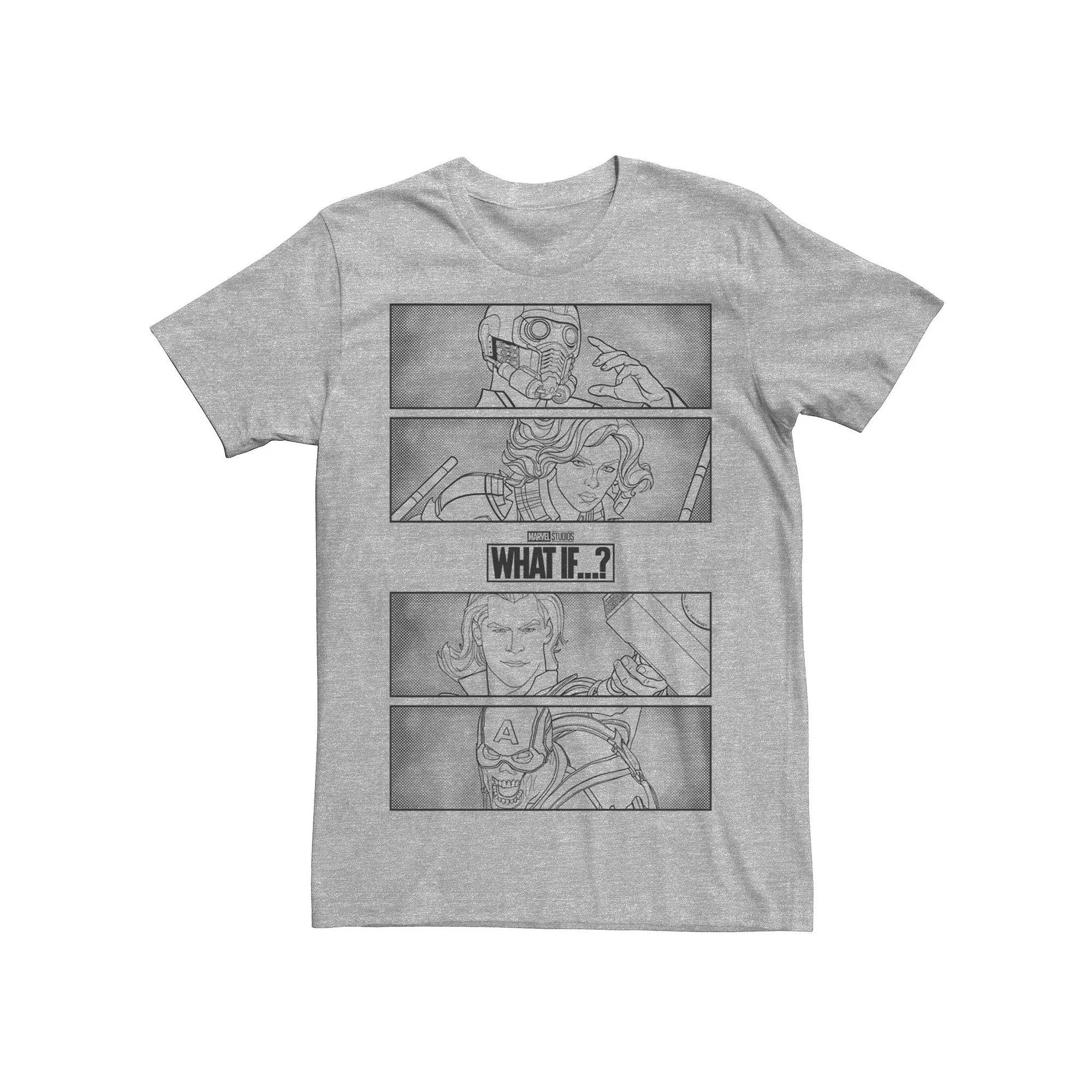 Men's Marvel What If Line Group Panels Tee, Size: Medium, Athletic Grey Product Image