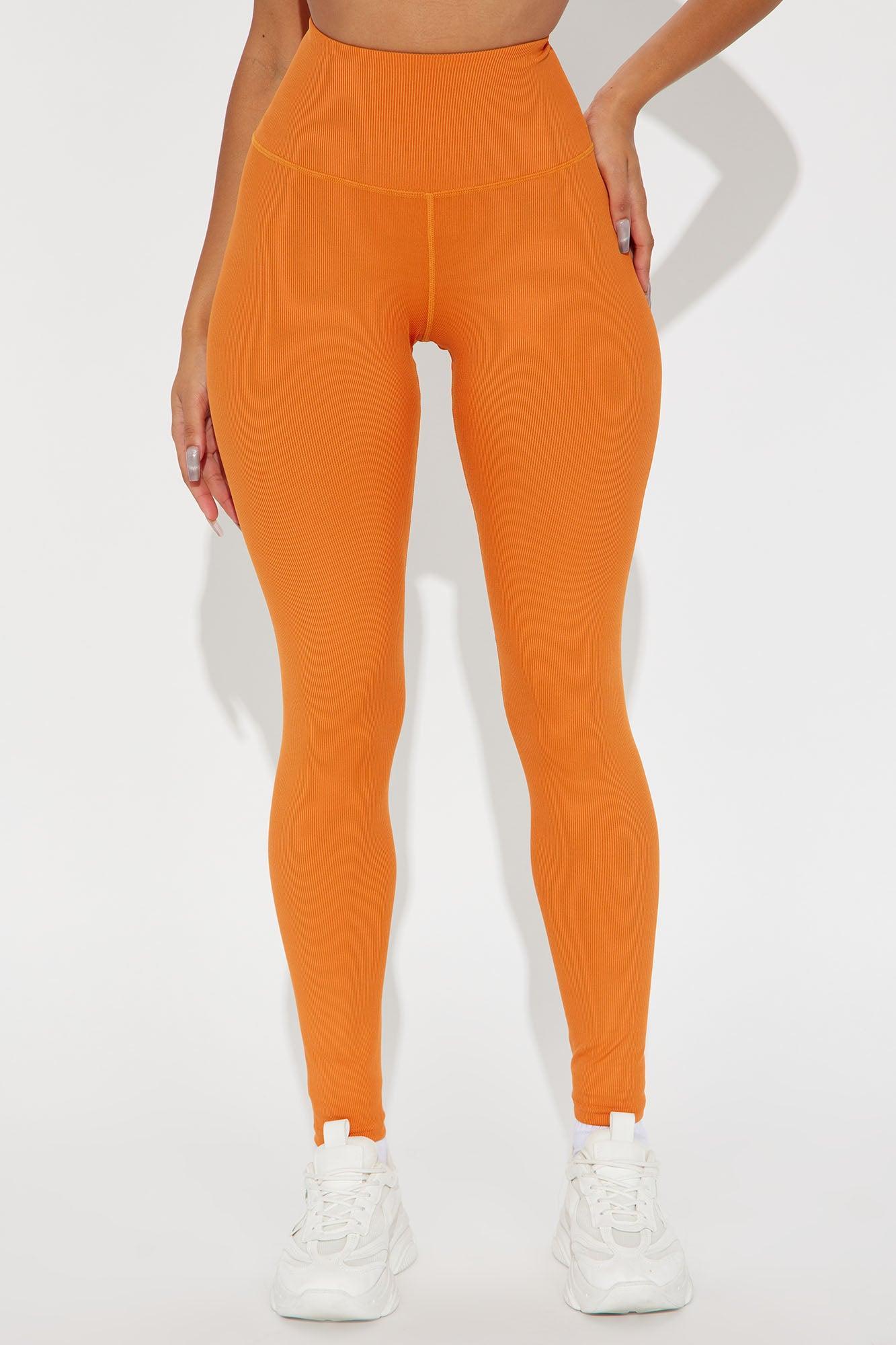 Serenity Ribbed Leggings - Orange Product Image
