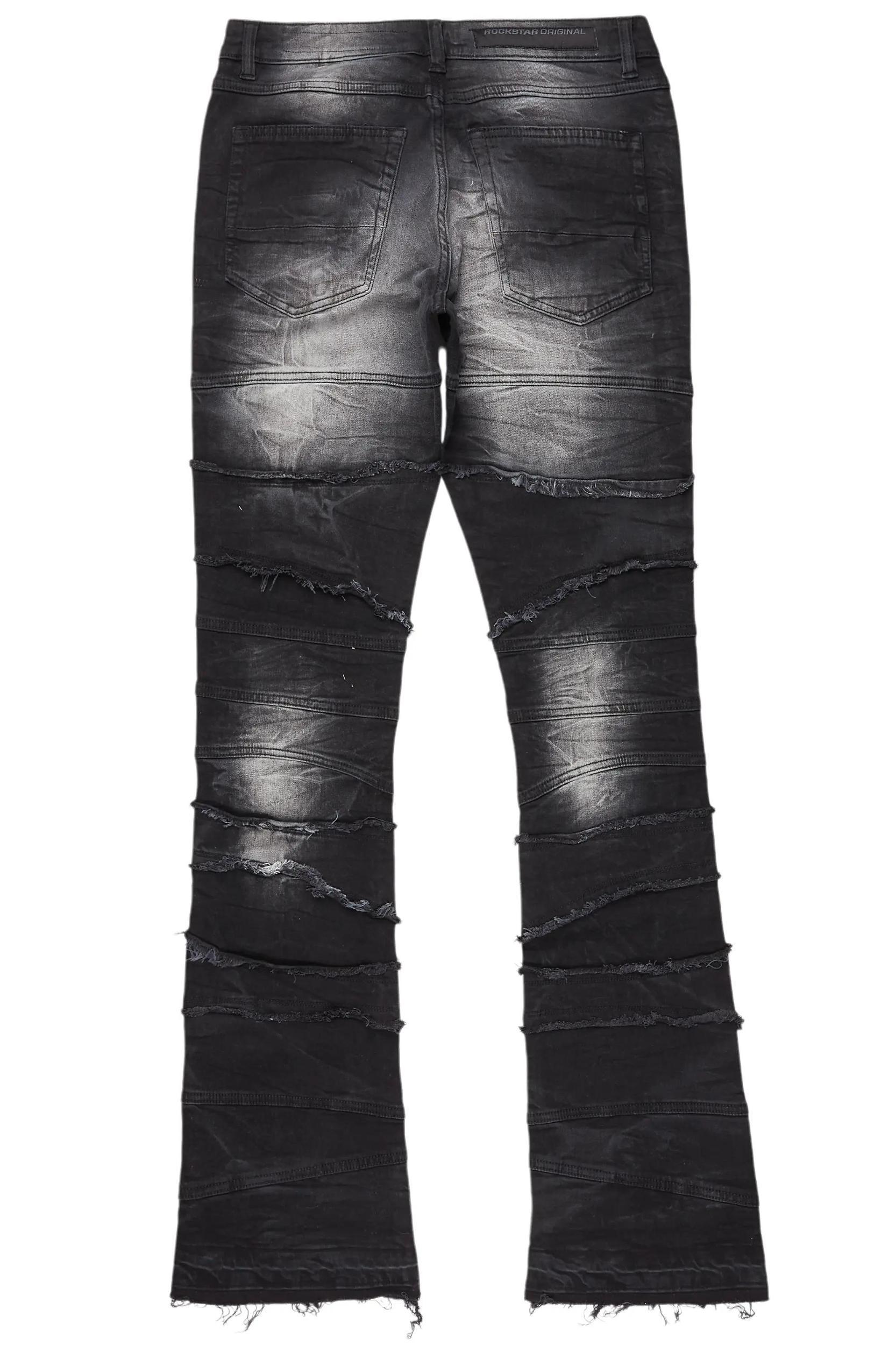Franko Black Stacked Flare Jean Male Product Image