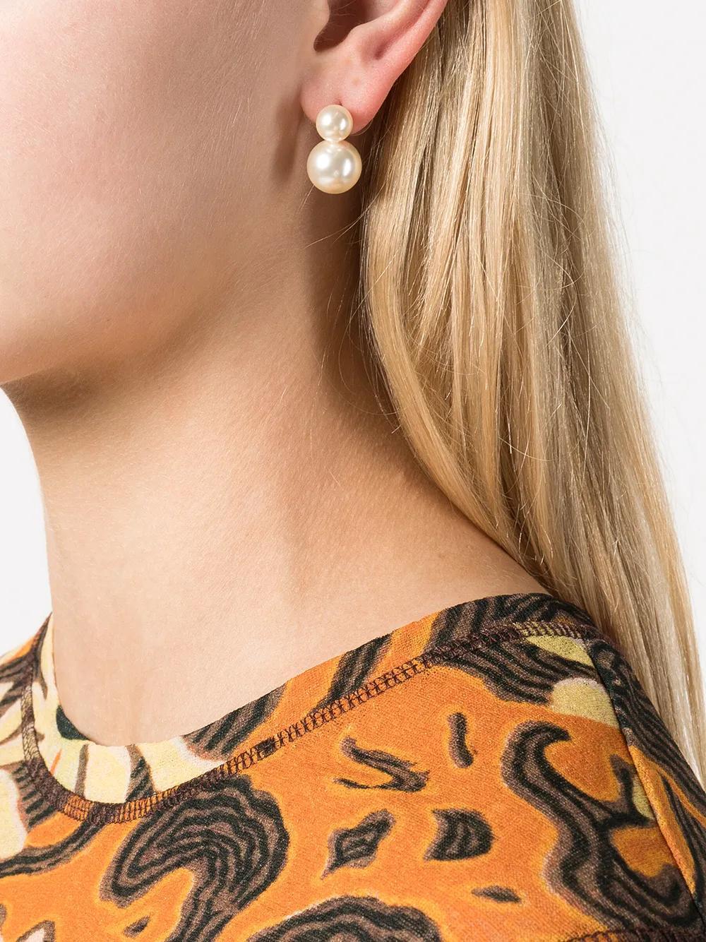 Iris pearl-detail earrings Product Image