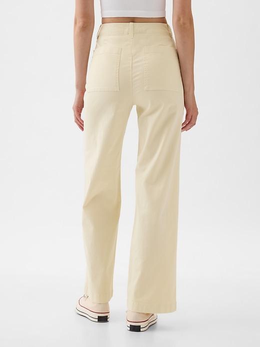 High Stride Wide-Leg Ankle Khakis Product Image