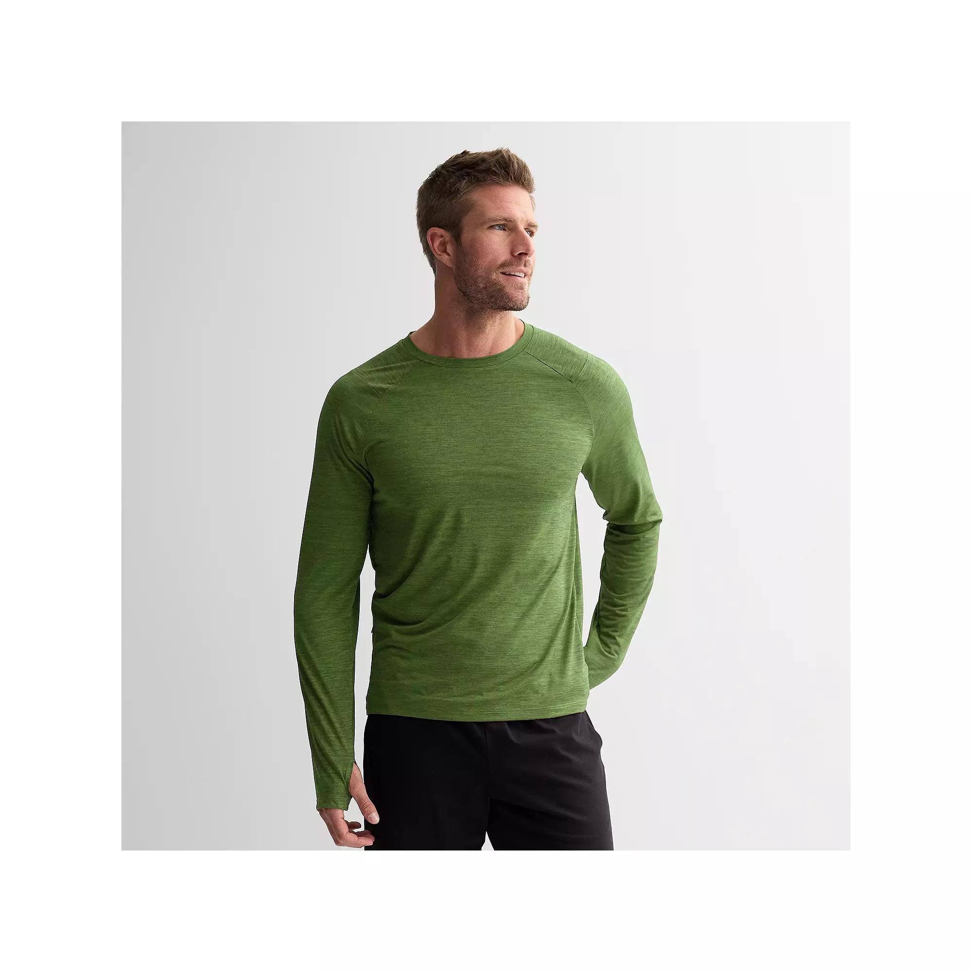 Men's Tek Gear® Dry Tek Long Sleeve Shirt, Size: Large, Mineral Black Cd Product Image
