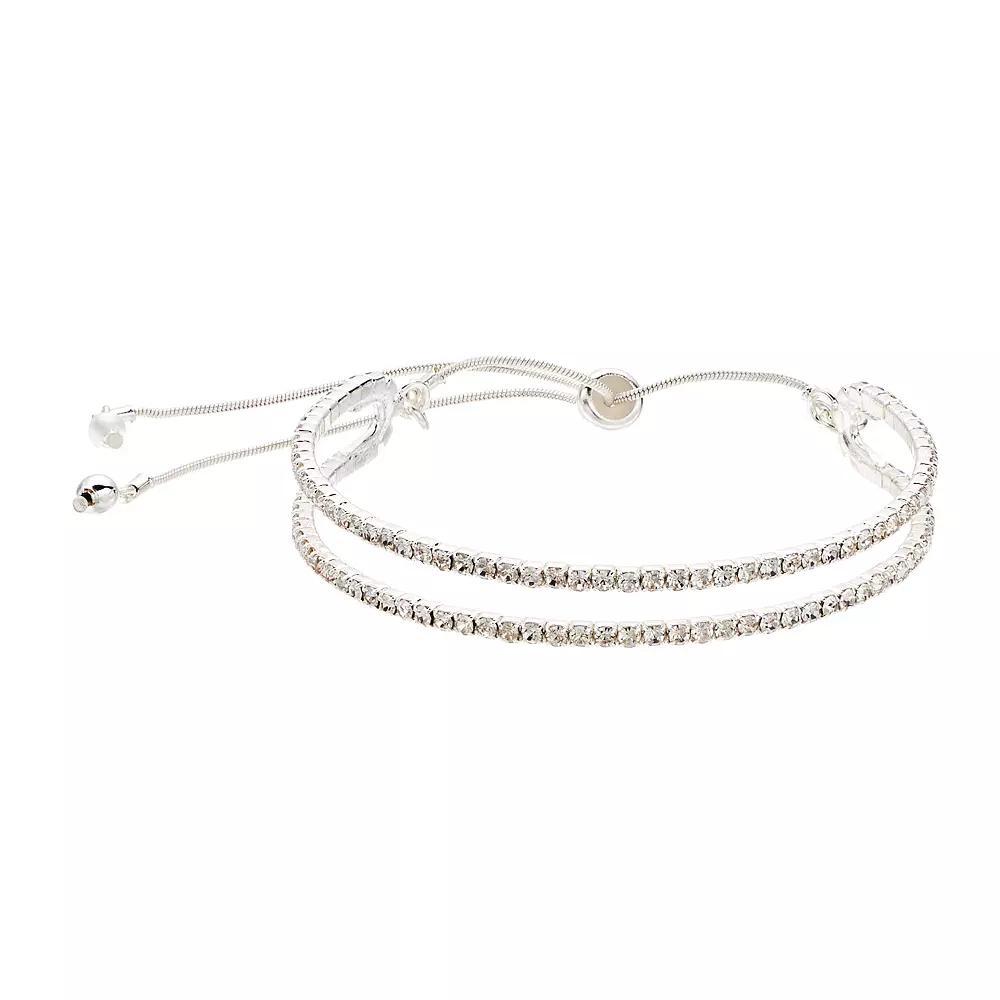 You're Invited Silver Tone Simulated Stone Adjustable Bracelet, Women's Product Image