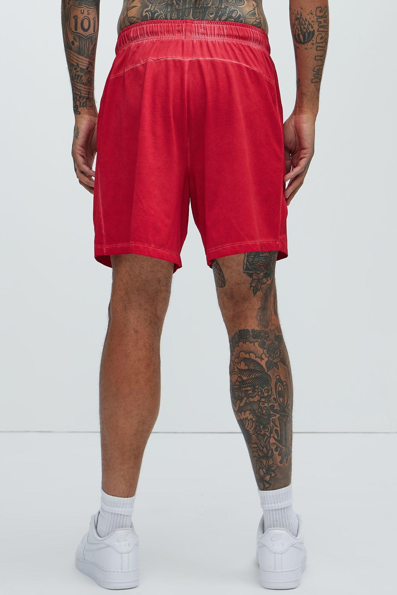 Dirty Dye Mesh Short - Red Product Image
