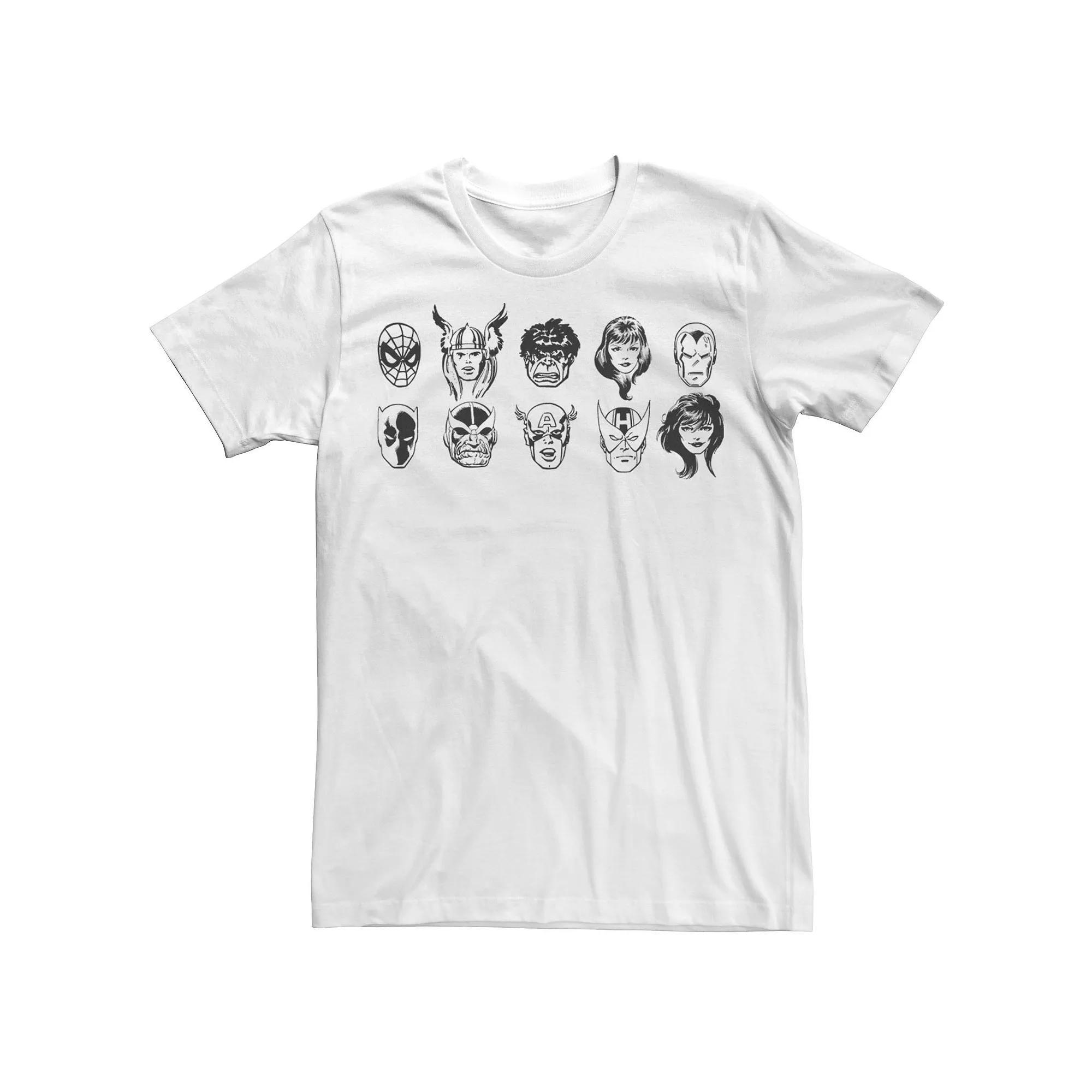 Men's Marvel Comic Ink Heroes Group Shot Tee, Size: XL, White Product Image