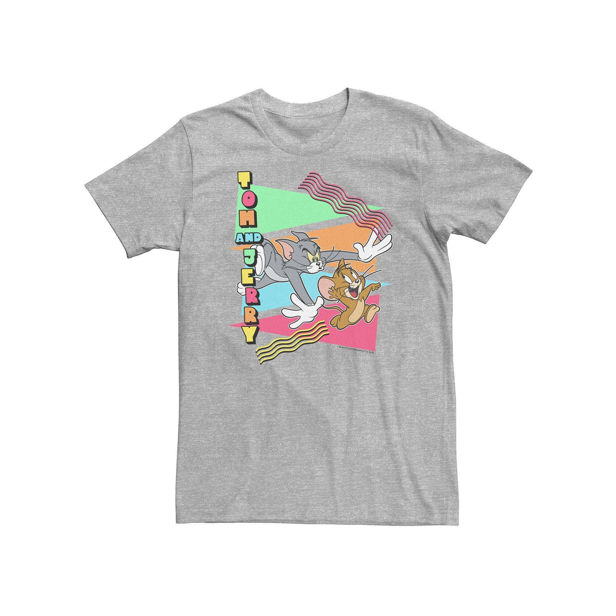 Big & Tall Tom and Jerry 90s Chase Retro Tee, Men's, Size: 3XL, Athletic Grey Product Image