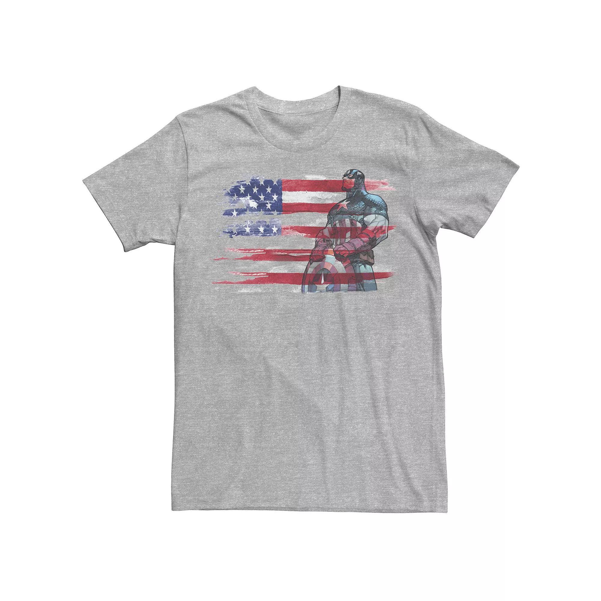 Mens Marvel Captain America Stand to Honor Red Blue Tee Product Image