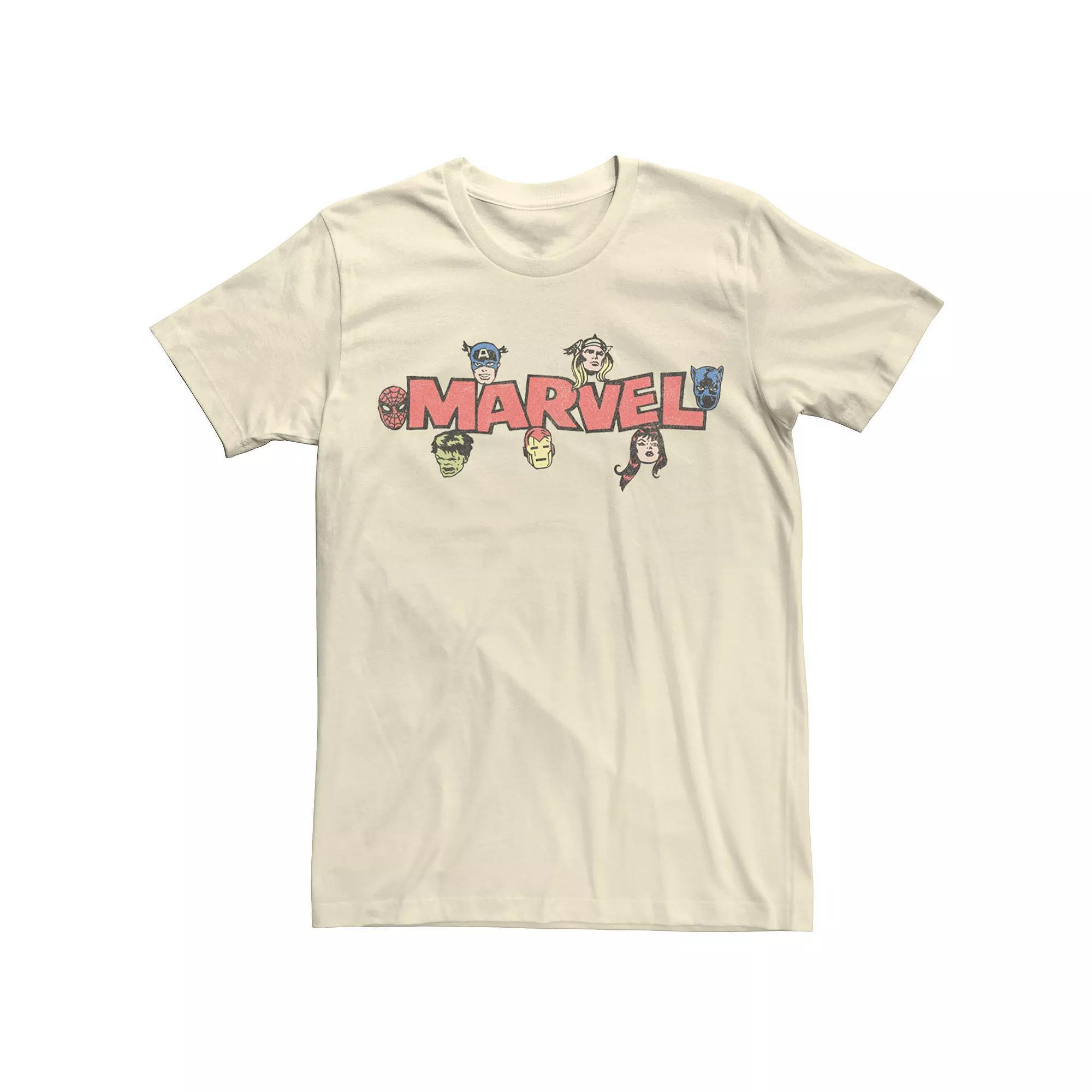Men's Marvel Avengers Retro Style Logo Tee, Size: 3XL, Natural Product Image